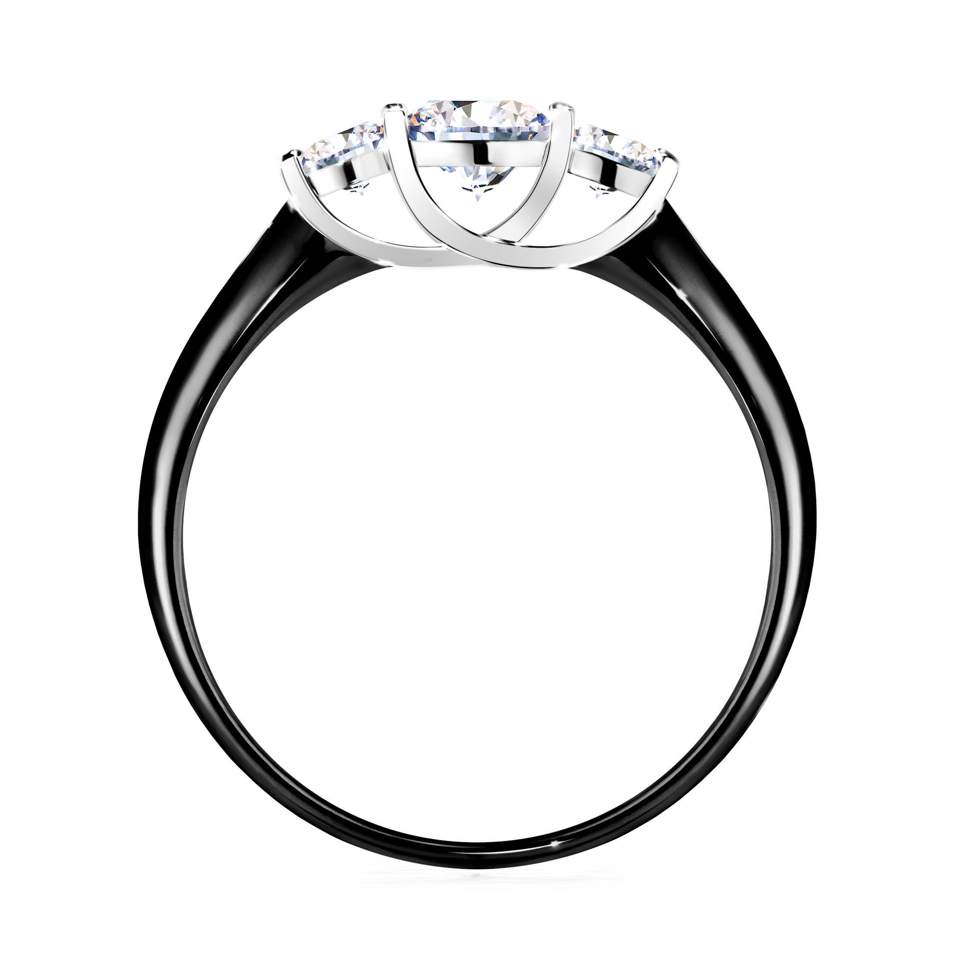 Pierścionek zaręczynowy My Honey z czarnego złota z diamentem laboratoryjnym 0,45CT