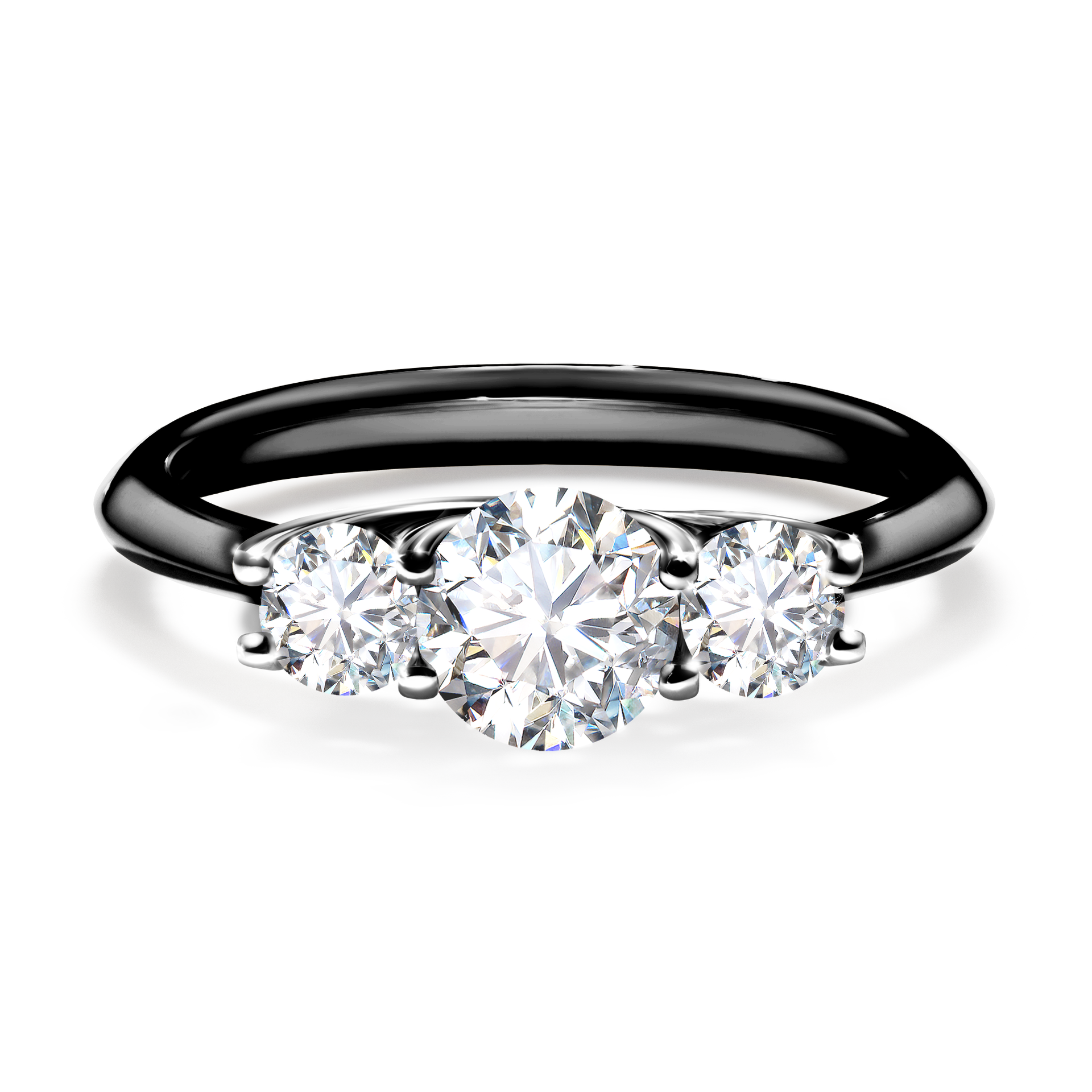 Pierścionek zaręczynowy My Honey z czarnego złota z diamentem laboratoryjnym 0,84CT