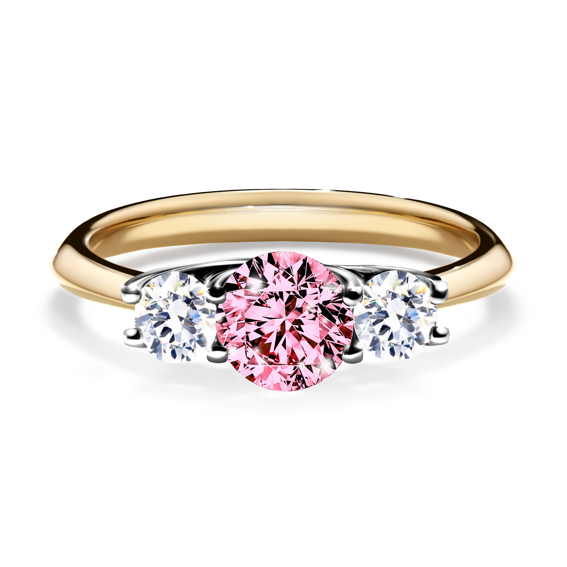 Pierścionek zaręczynowy My Honey z żółtego złota z różowym diamentem 0,84CT