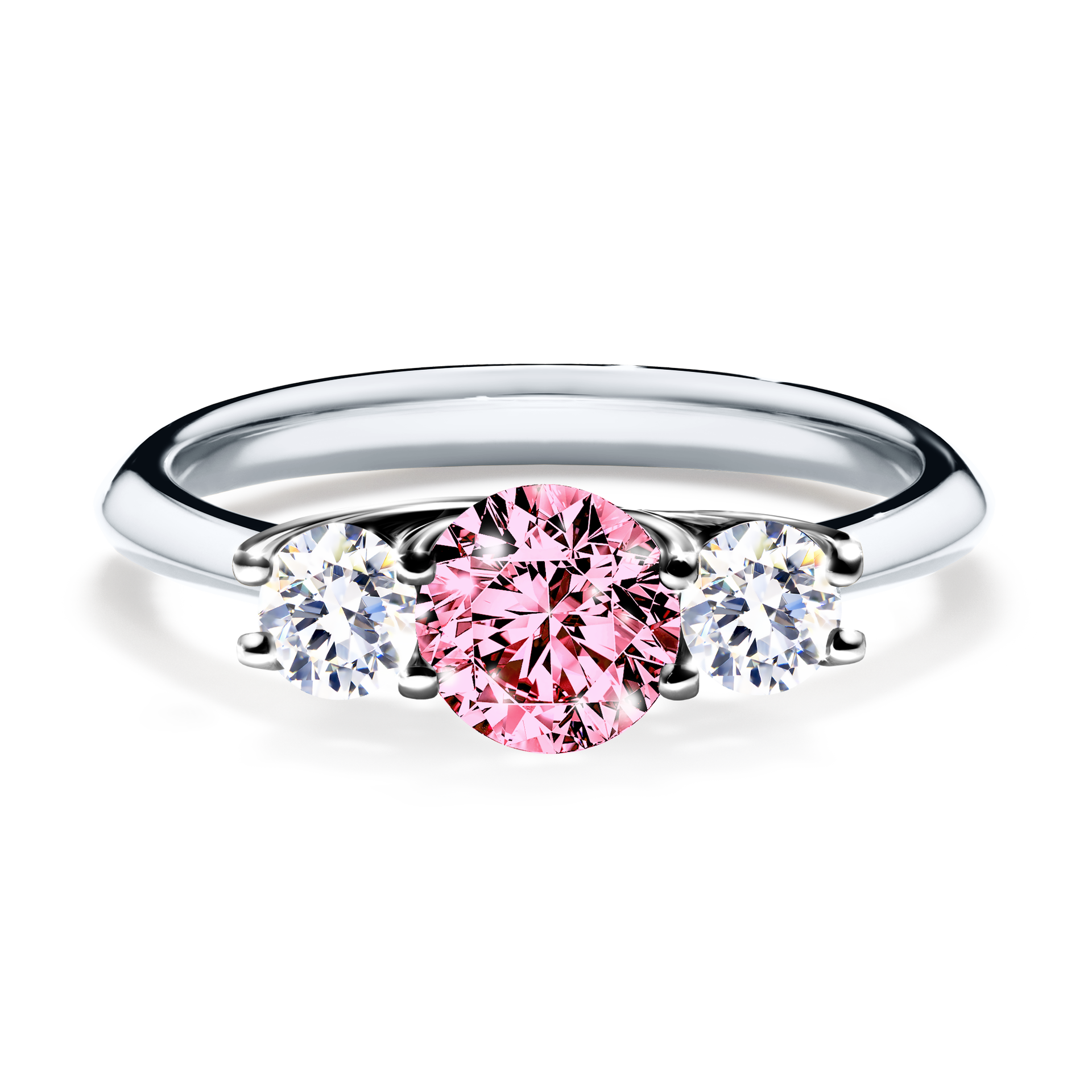 Pierścionek zaręczynowy My Honey z białego złota z różowym diamentem 0,84CT