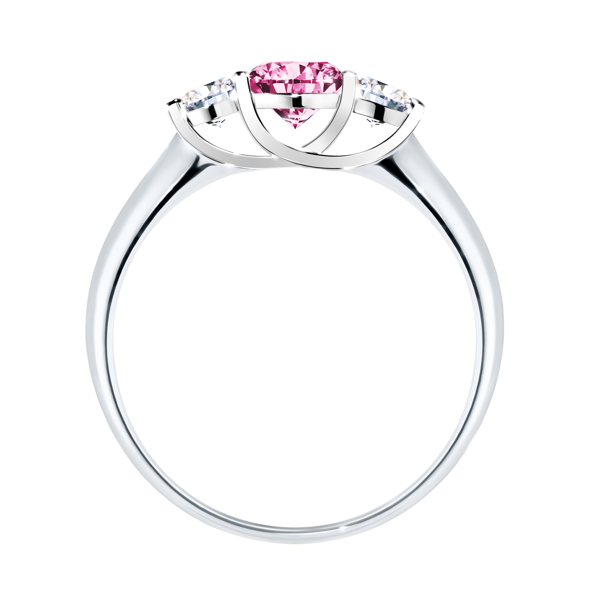 Pierścionek zaręczynowy My Honey z białego złota z różowym diamentem 0,84CT