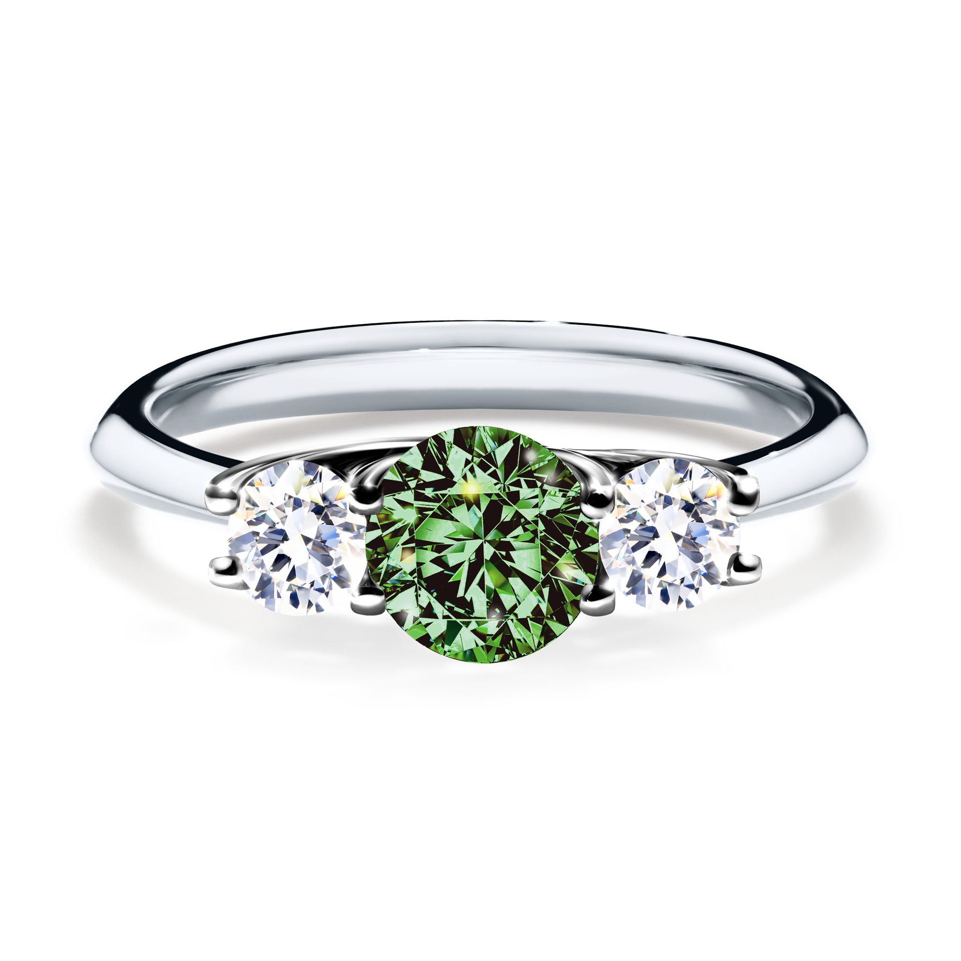 Pierścionek zaręczynowy My Honey z białego złota z ciemnym zielonym diamentem 0,84CT