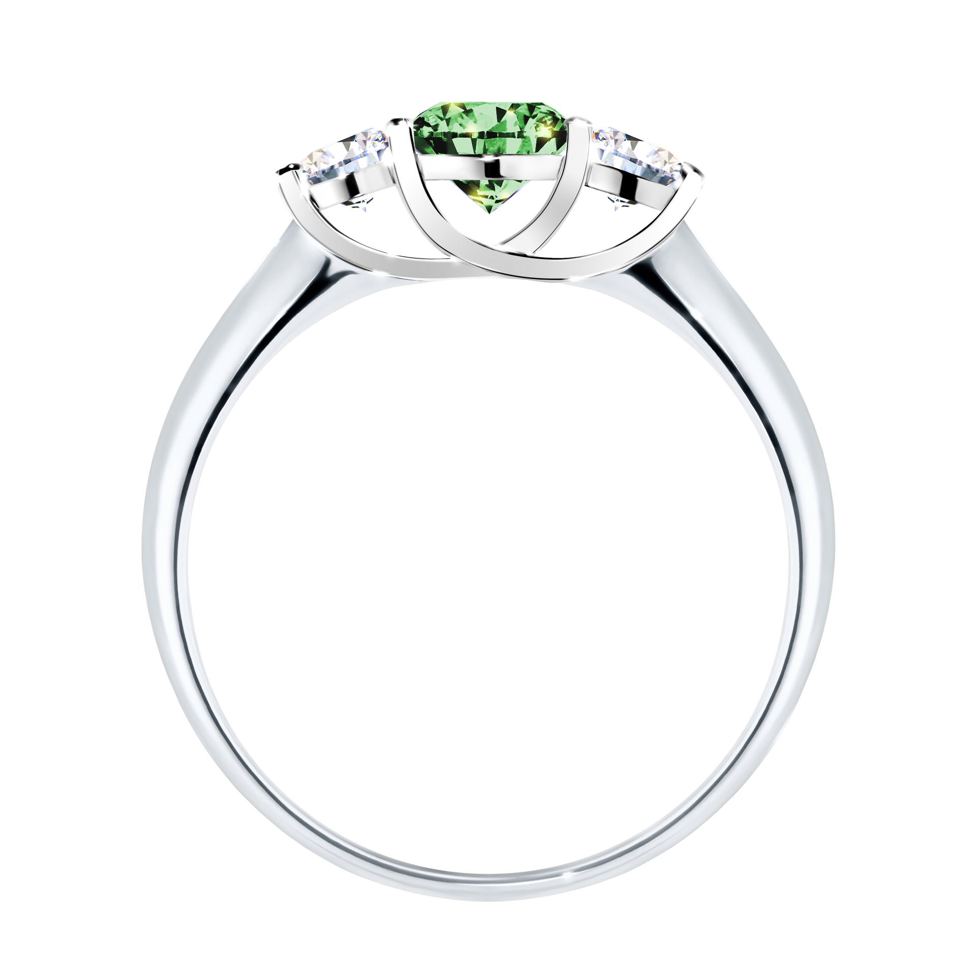 Pierścionek zaręczynowy My Honey z białego złota z ciemnym zielonym diamentem 0,84CT