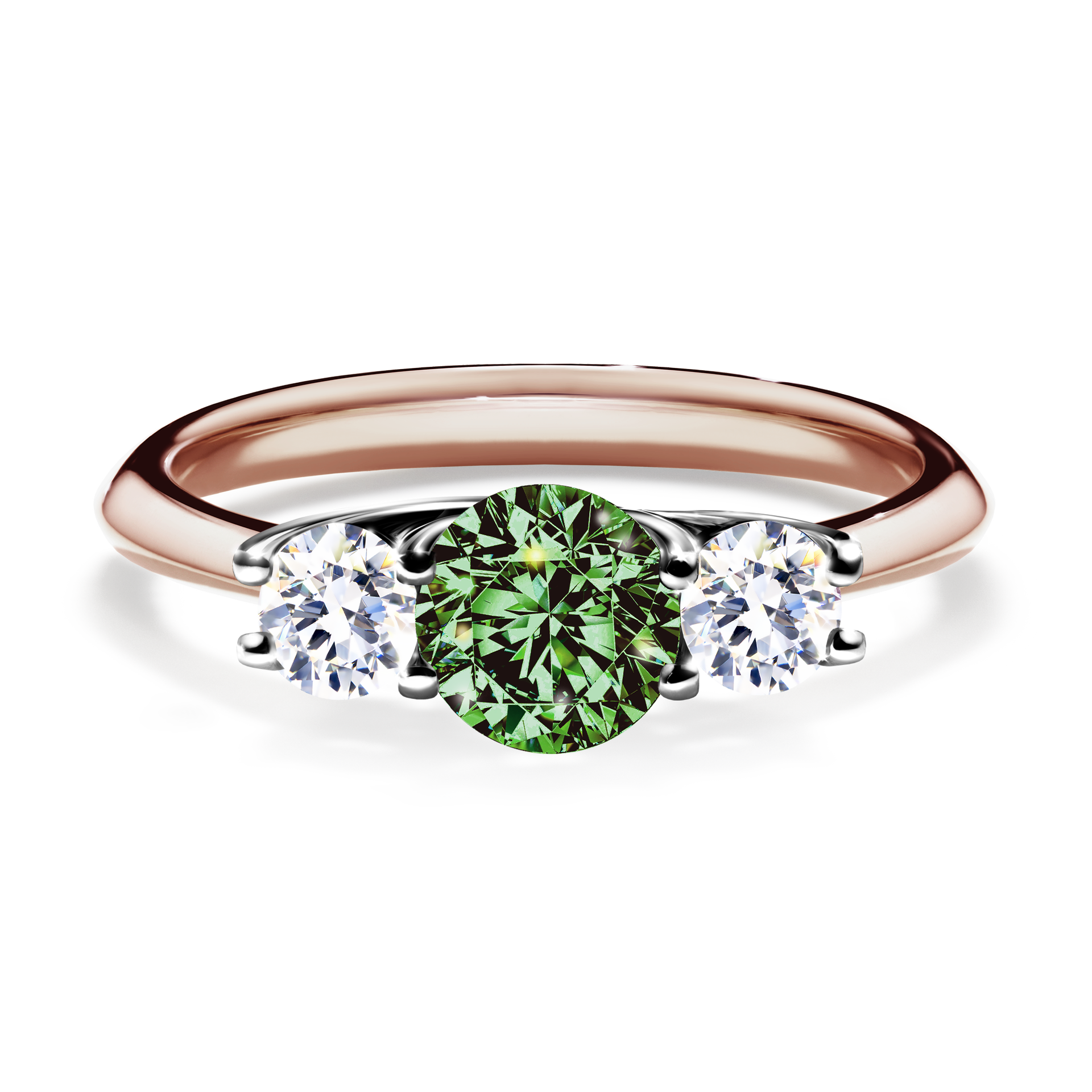 Pierścionek zaręczynowy My Honey z różowego złota z ciemnym zielonym diamentem 0,84CT