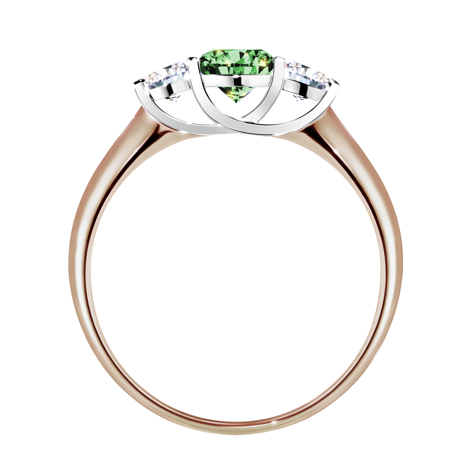 Pierścionek zaręczynowy My Honey z różowego złota z ciemnym zielonym diamentem 0,84CT