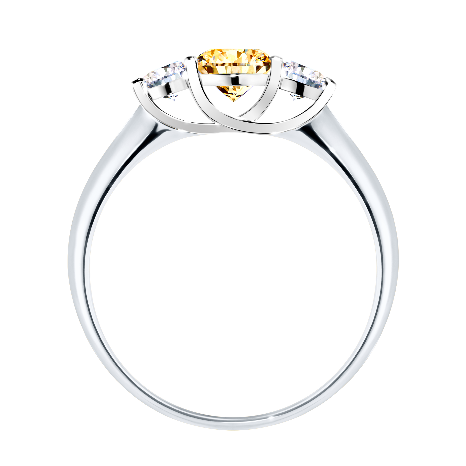 Pierścionek zaręczynowy My Honey z białego złota z żółtym diamentem 0,84CT