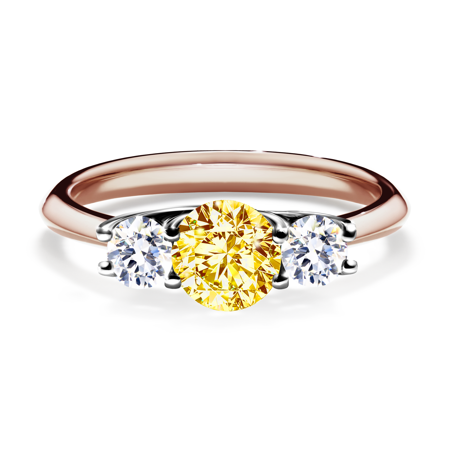 Pierścionek zaręczynowy My Honey z różowego złota z żółtym diamentem 0,84CT