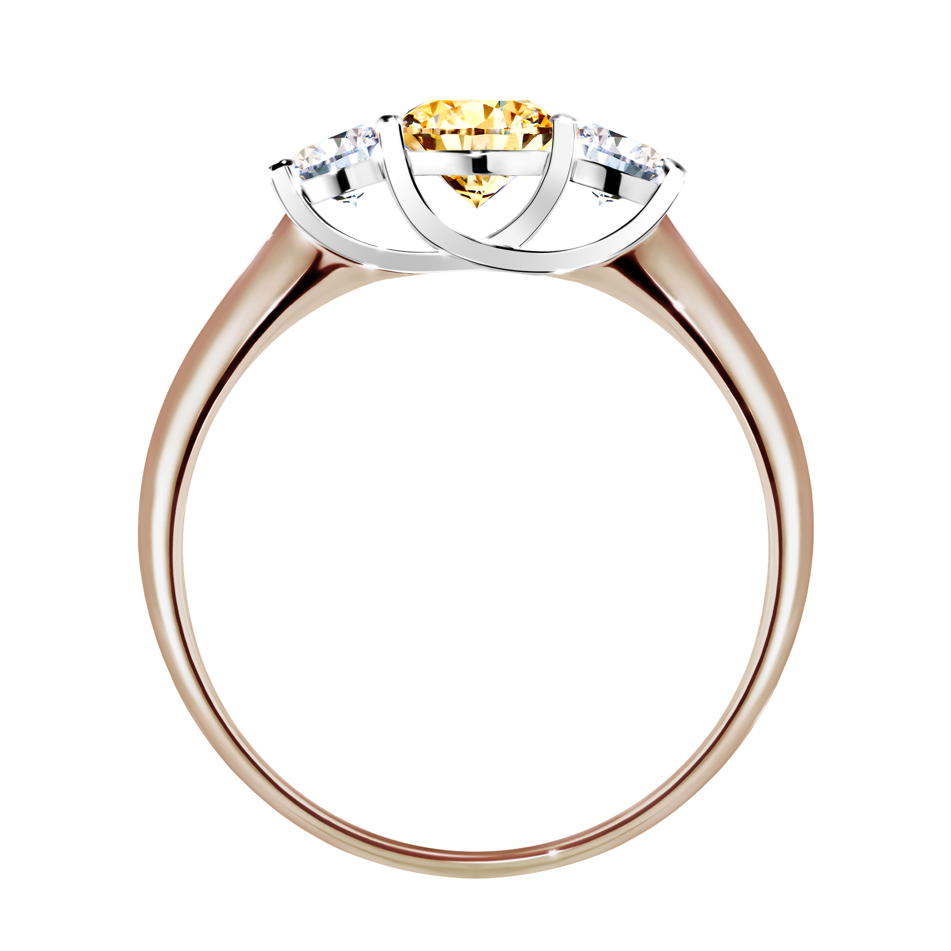 Pierścionek zaręczynowy My Honey z różowego złota z żółtym diamentem 0,84CT