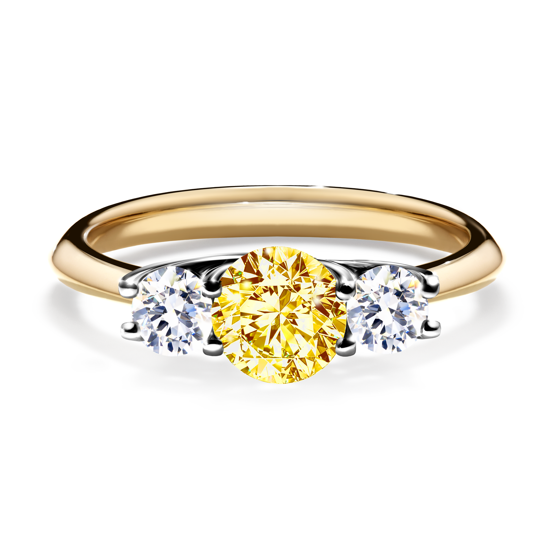 Pierścionek zaręczynowy My Honey z żółtego złota z żółtym diamentem 0,84CT