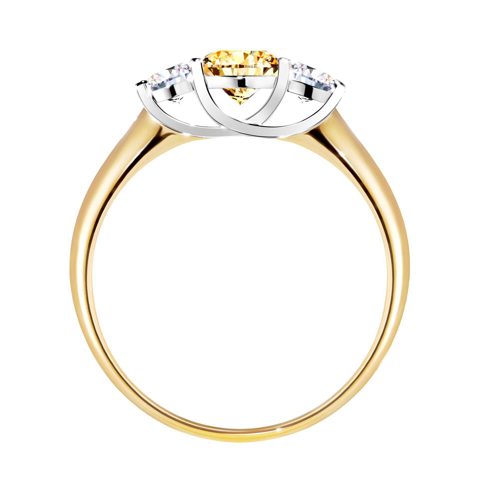 Pierścionek zaręczynowy My Honey z żółtego złota z żółtym diamentem 0,84CT
