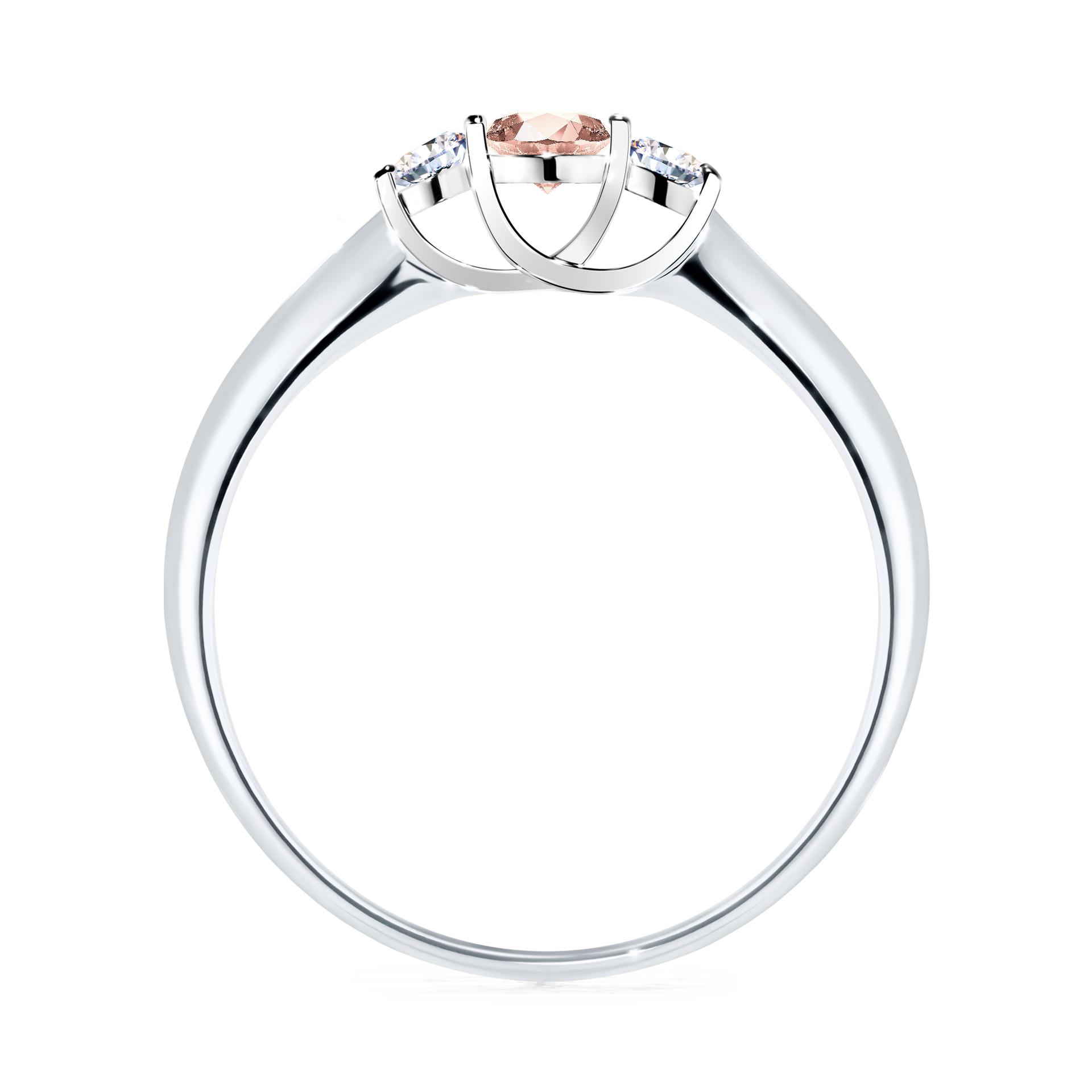 Pierścionek zaręczynowy My Honey z białego złota z morganitem 0,16CT