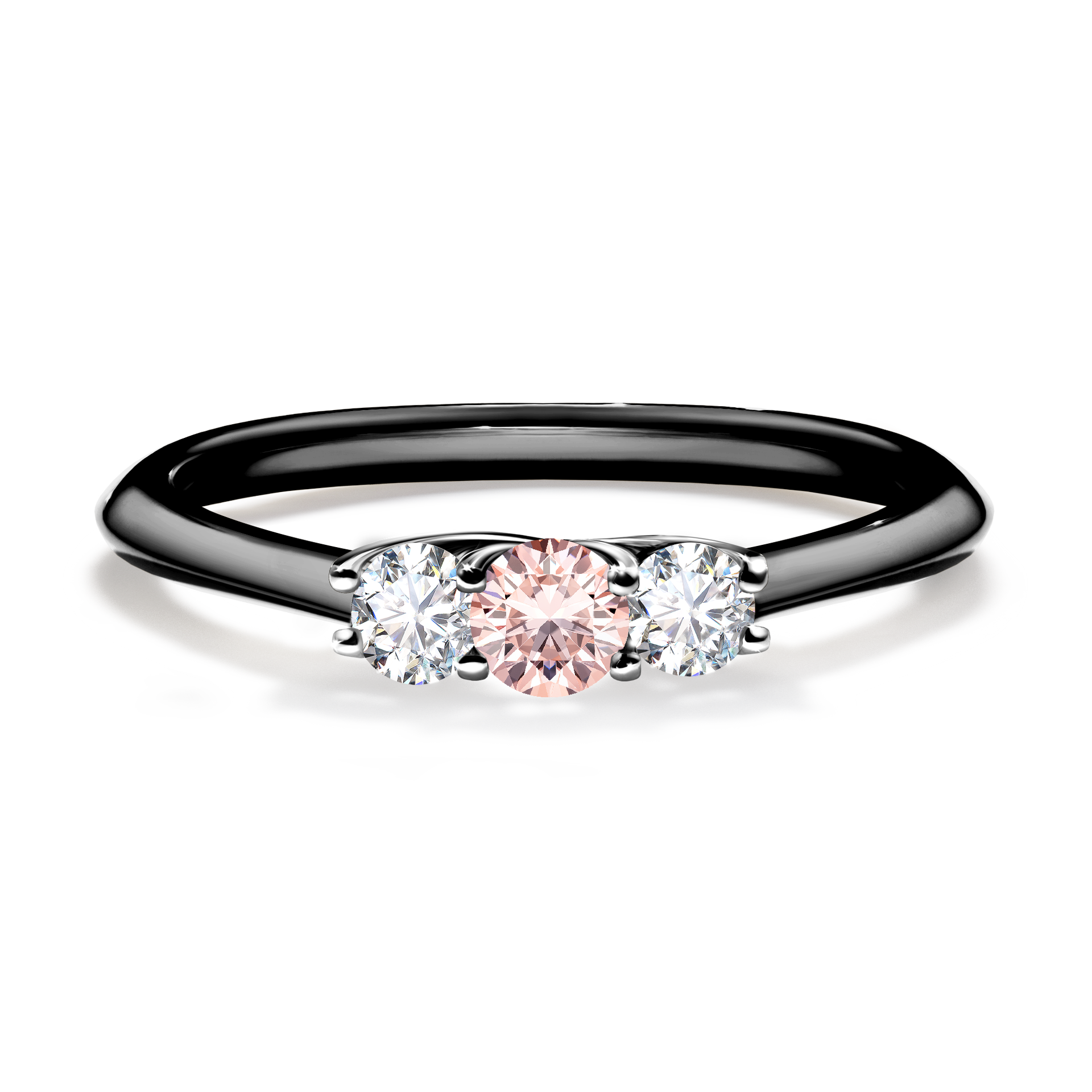 Pierścionek zaręczynowy My Honey z czarnego złota z morganitem 0,16CT