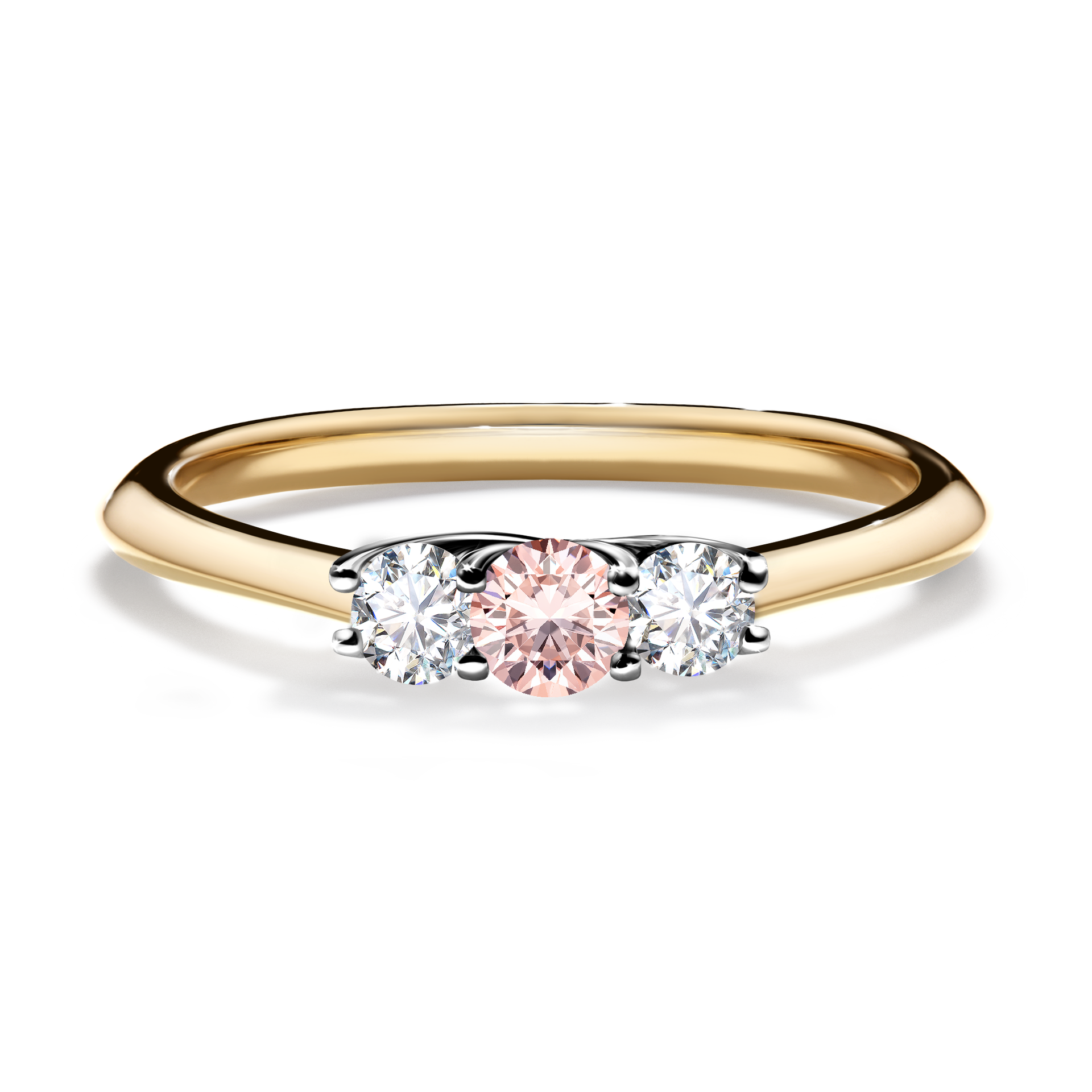 Pierścionek zaręczynowy My Honey z żółtego złota z morganitem 0,16CT