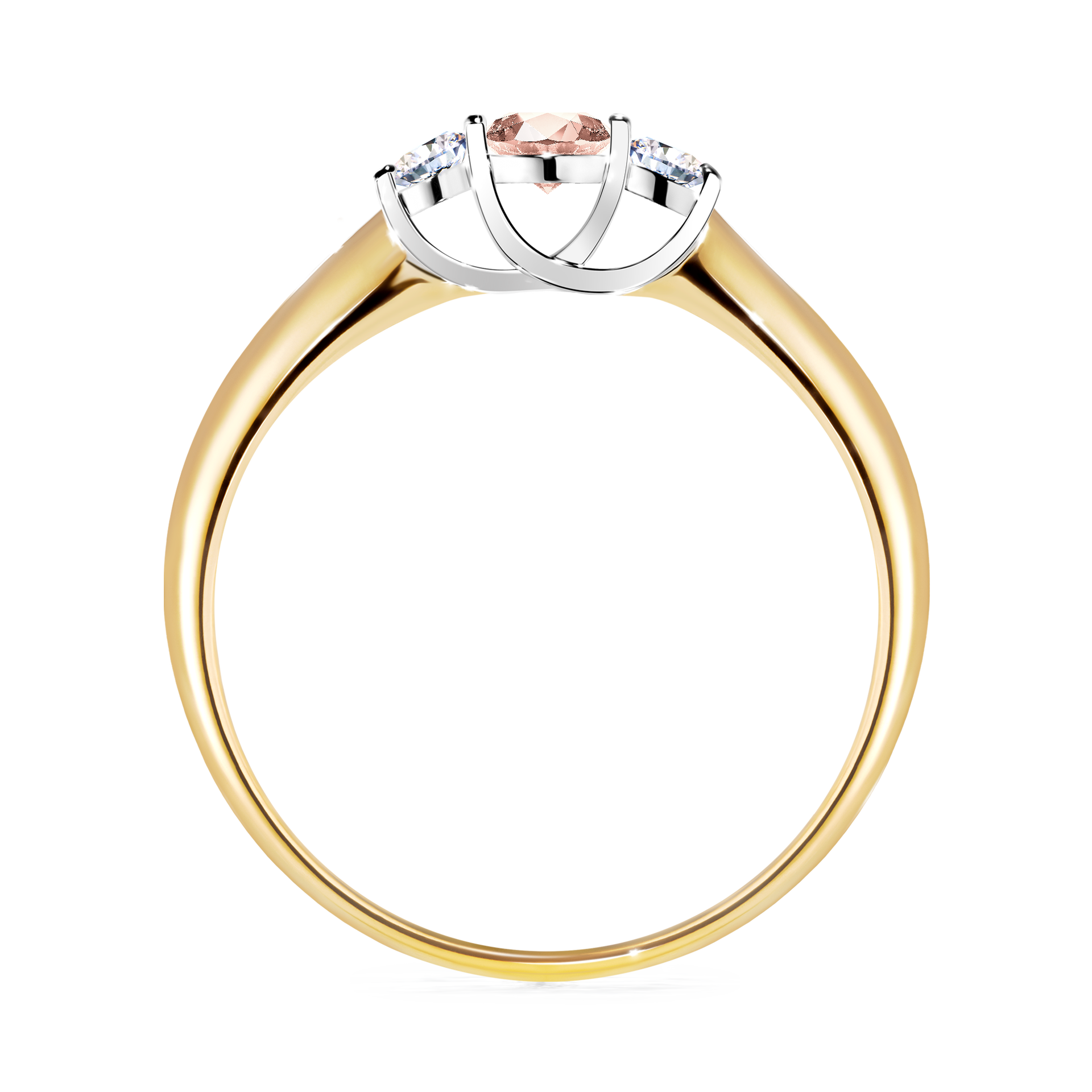Pierścionek zaręczynowy My Honey z żółtego złota z morganitem 0,16CT