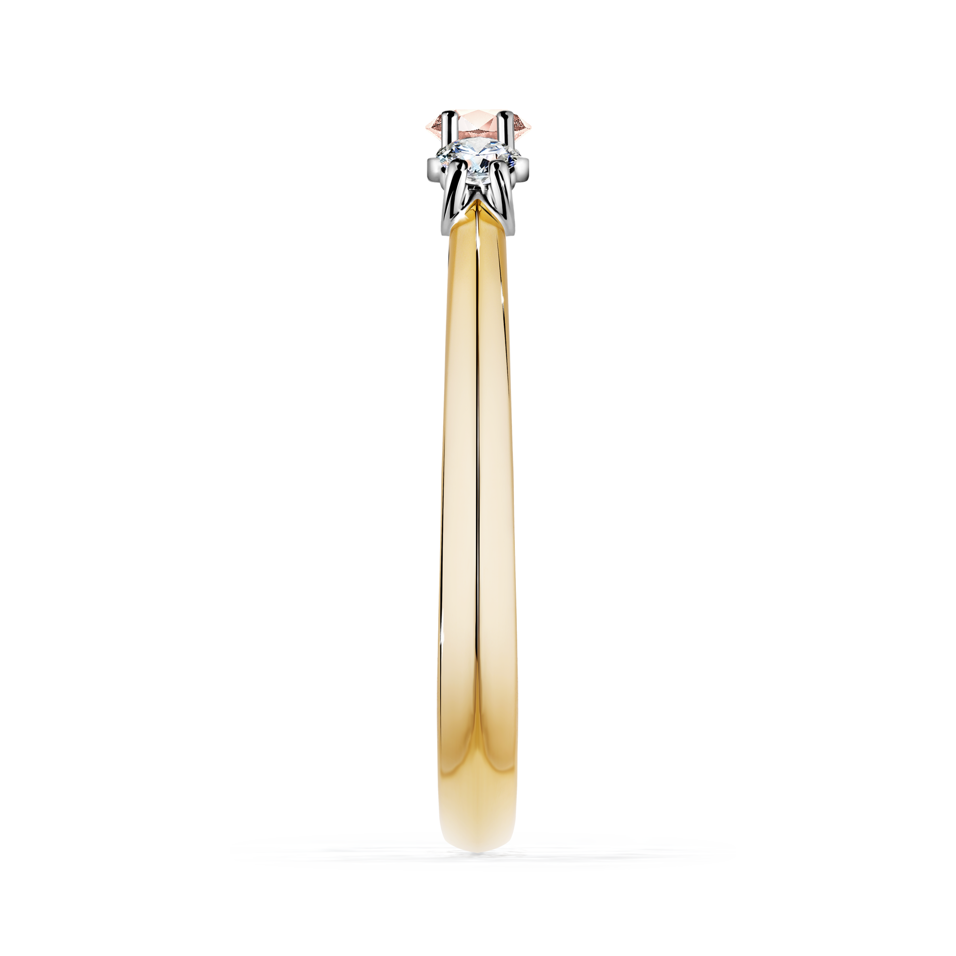 Pierścionek zaręczynowy My Honey z żółtego złota z morganitem 0,16CT
