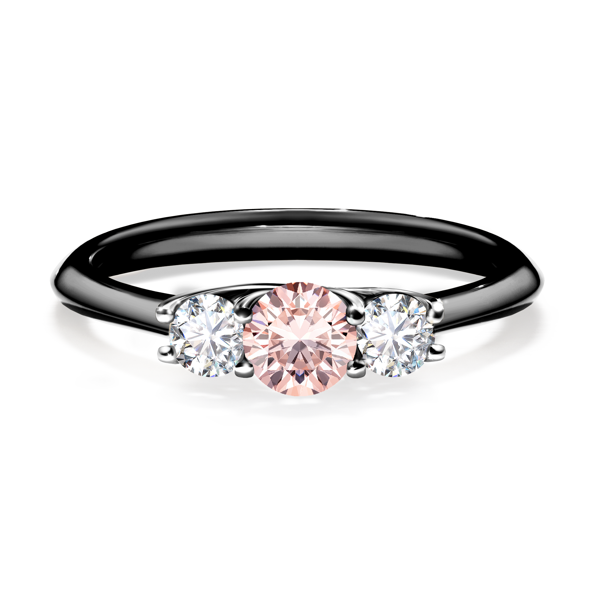 Pierścionek zaręczynowy My Honey z czarnego złota z morganitem 0,45CT