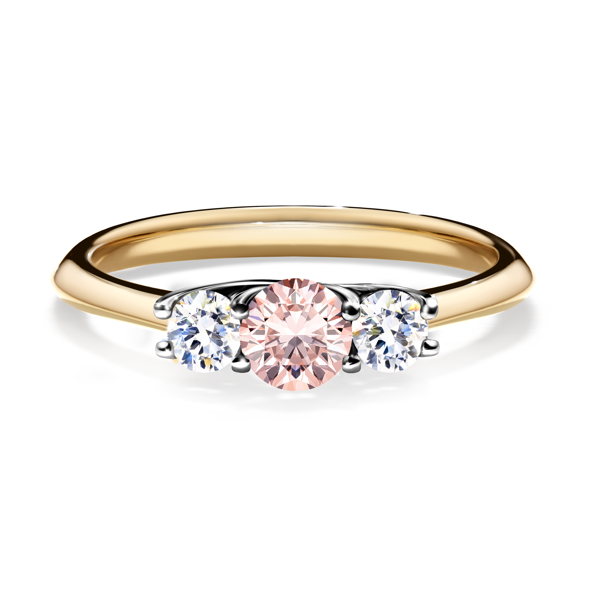 Pierścionek zaręczynowy My Honey z żółtego złota z morganitem 0,45CT