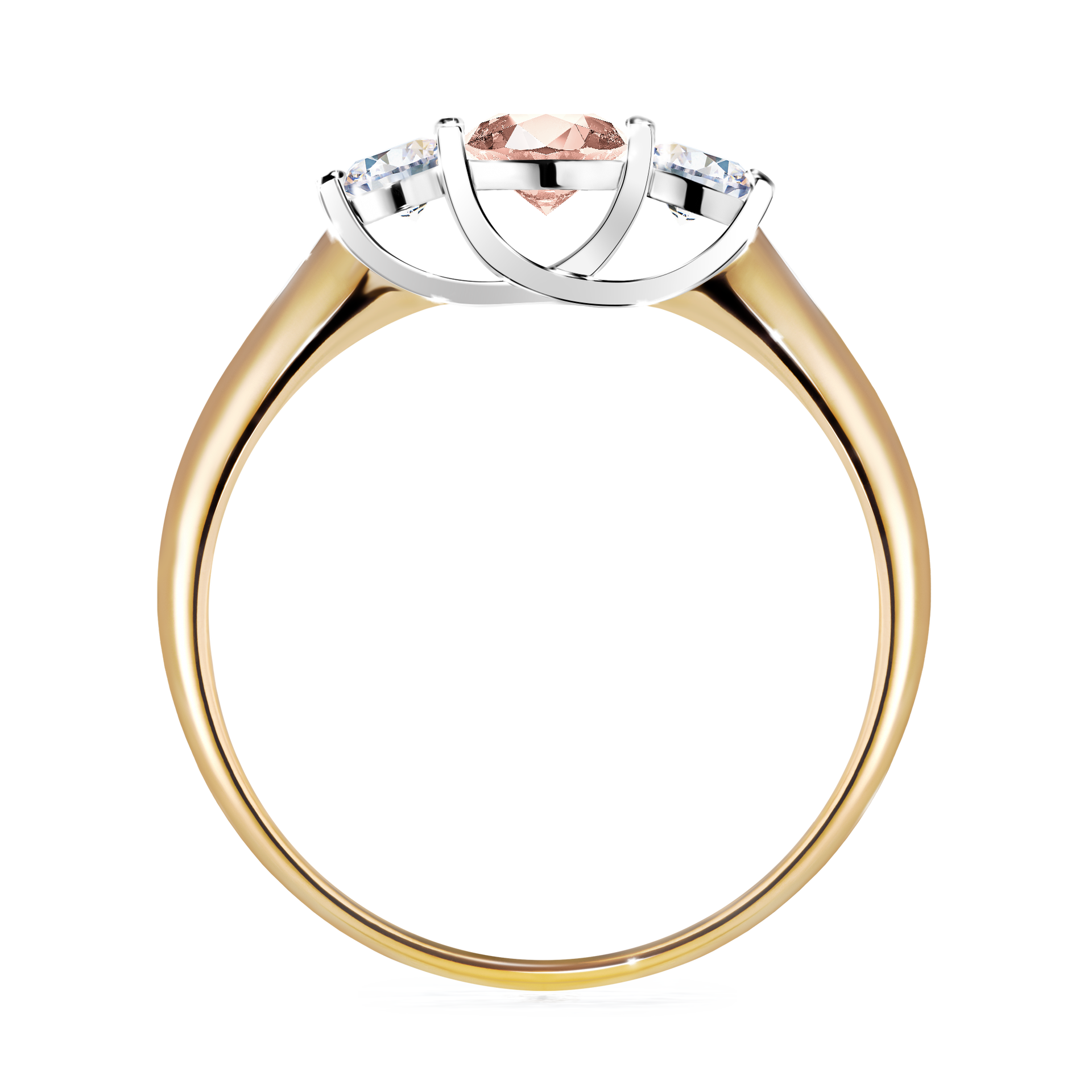 Pierścionek zaręczynowy My Honey z żółtego złota z morganitem 0,45CT