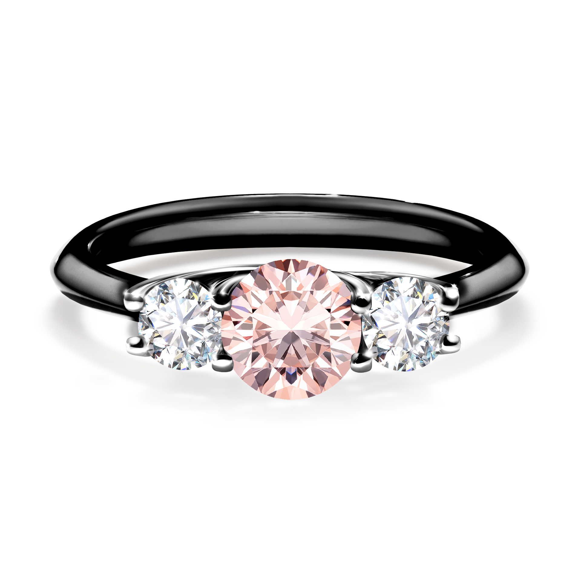 Pierścionek zaręczynowy My Honey z czarnego złota z morganitem 0,84CT