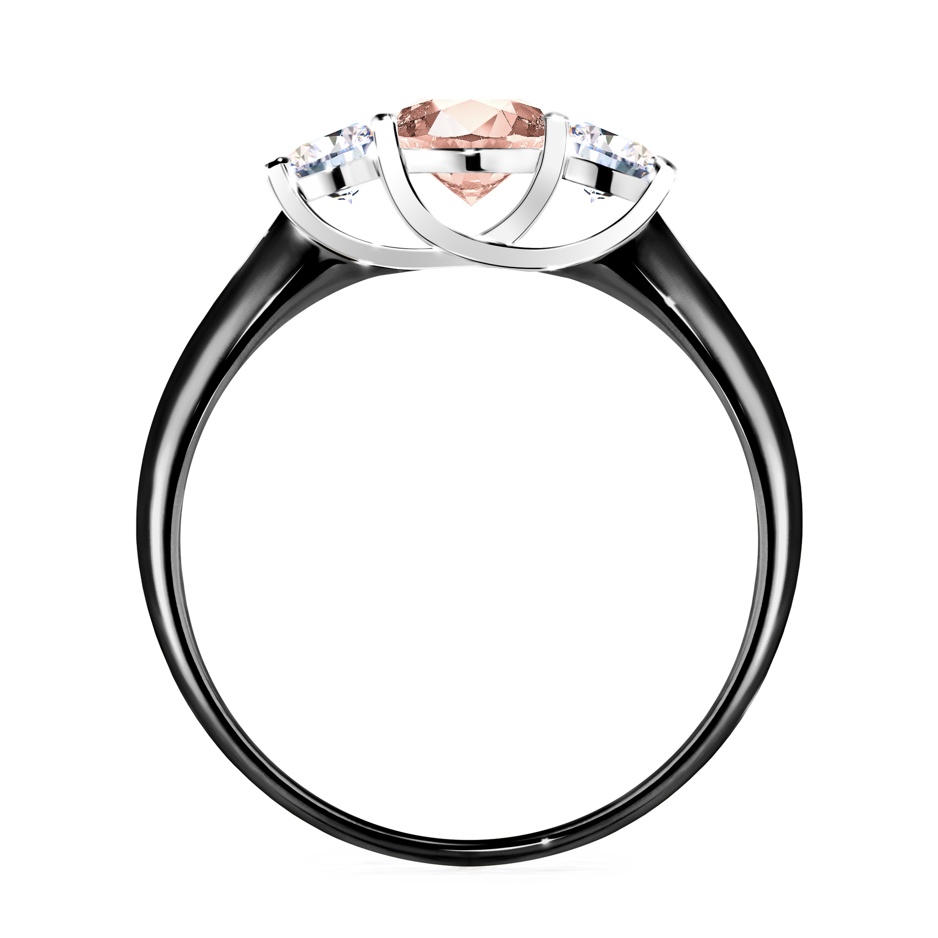 Pierścionek zaręczynowy My Honey z czarnego złota z morganitem 0,84CT