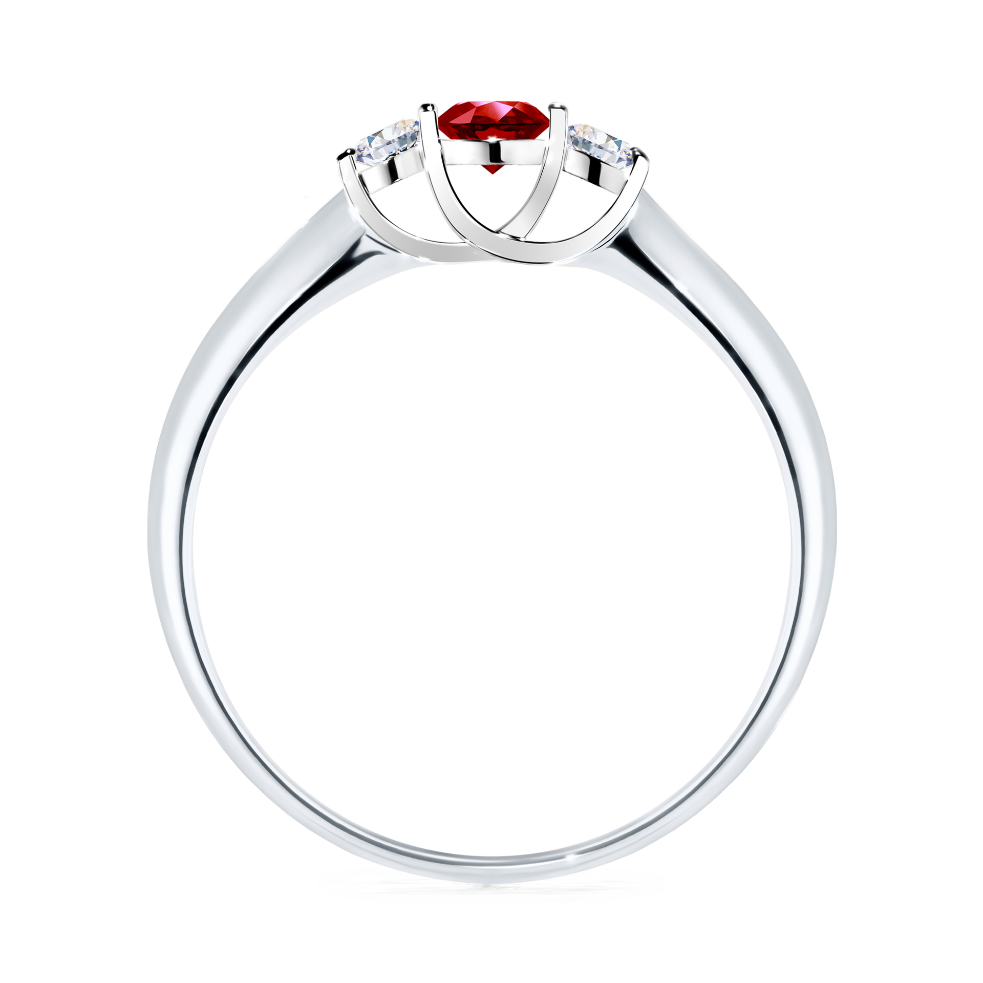 Pierścionek zaręczynowy My Honey z białego złota z rubinem 0,16CT