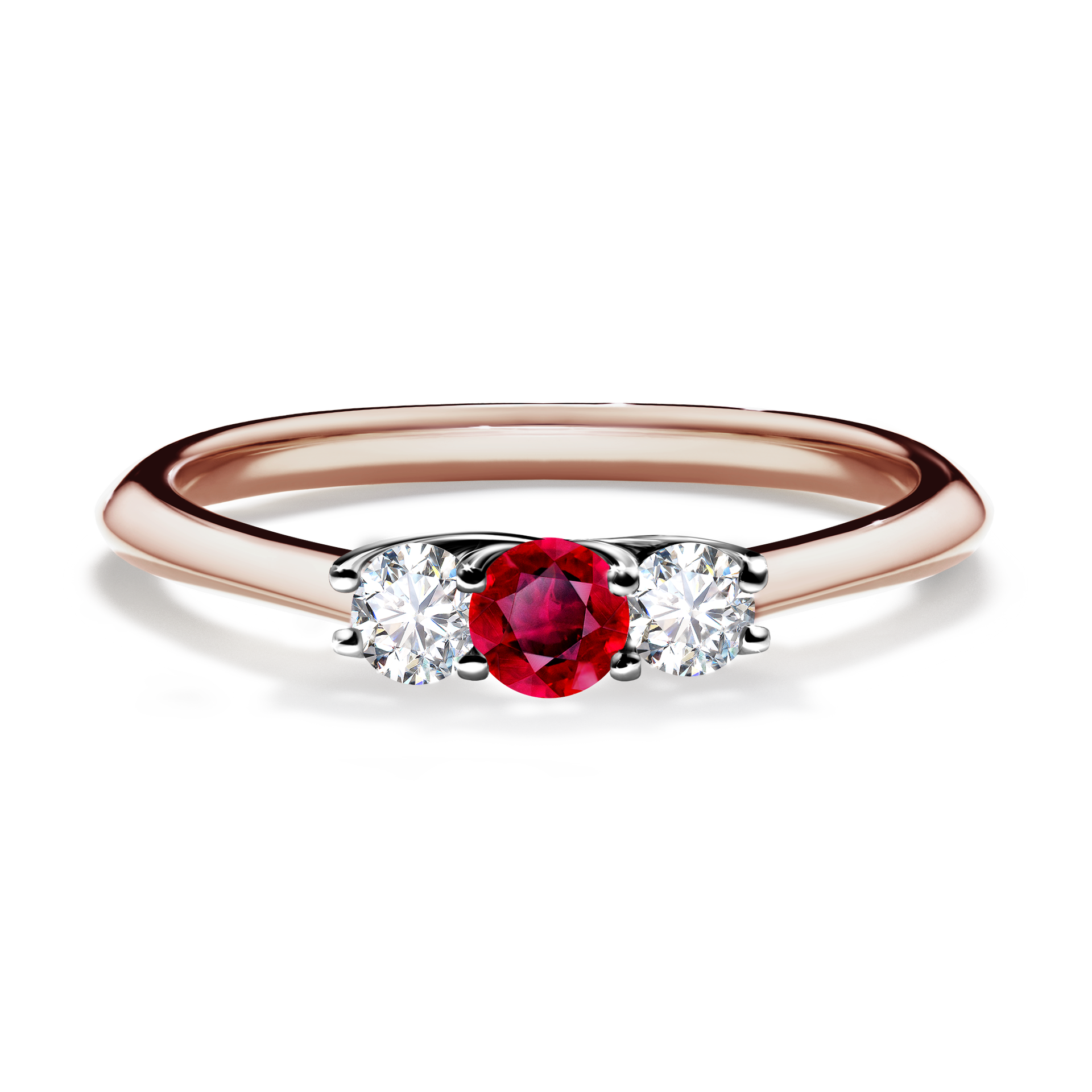 Pierścionek zaręczynowy My Honey z różowego złota z rubinem 0,16CT