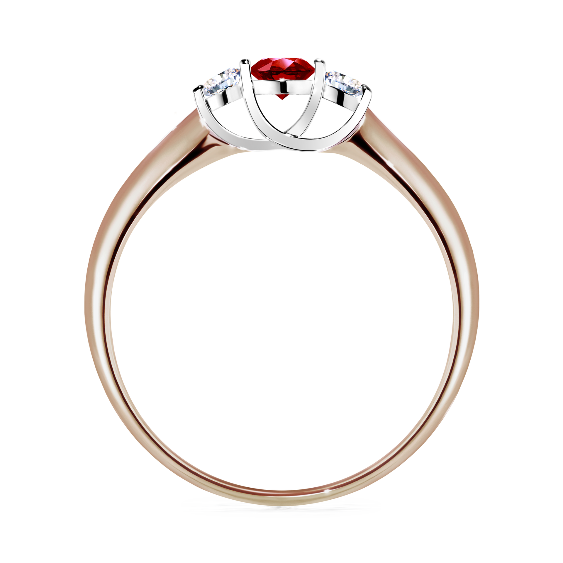 Pierścionek zaręczynowy My Honey z różowego złota z rubinem 0,16CT