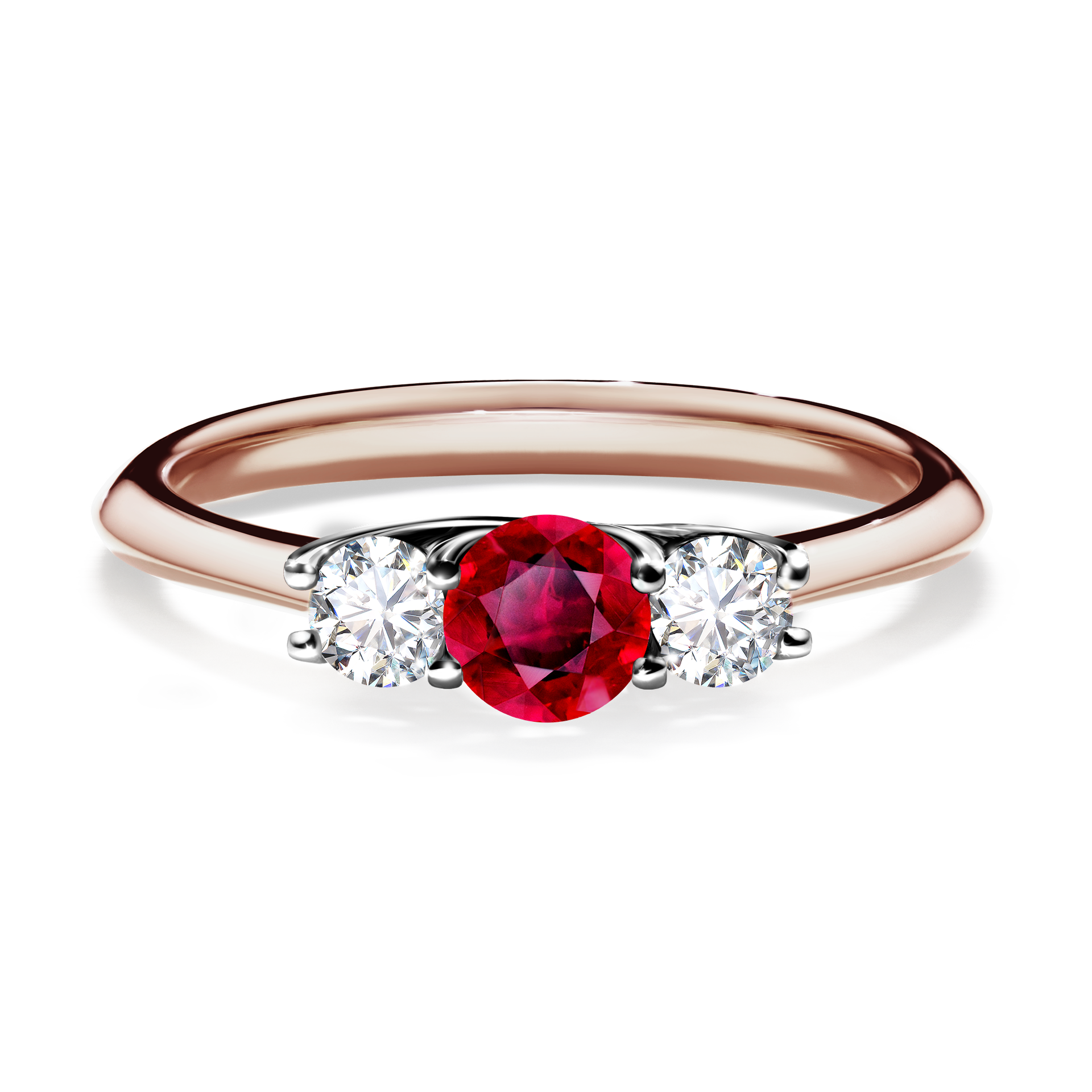 Pierścionek zaręczynowy My Honey z różowego złota z rubinem 0,45CT