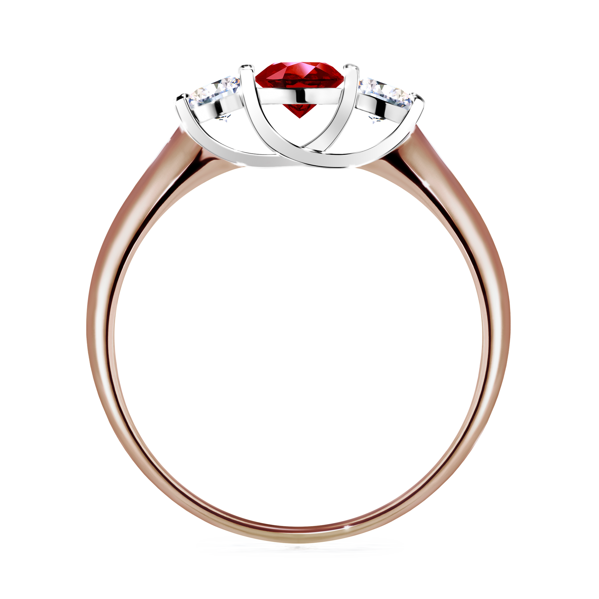 Pierścionek zaręczynowy My Honey z różowego złota z rubinem 0,45CT