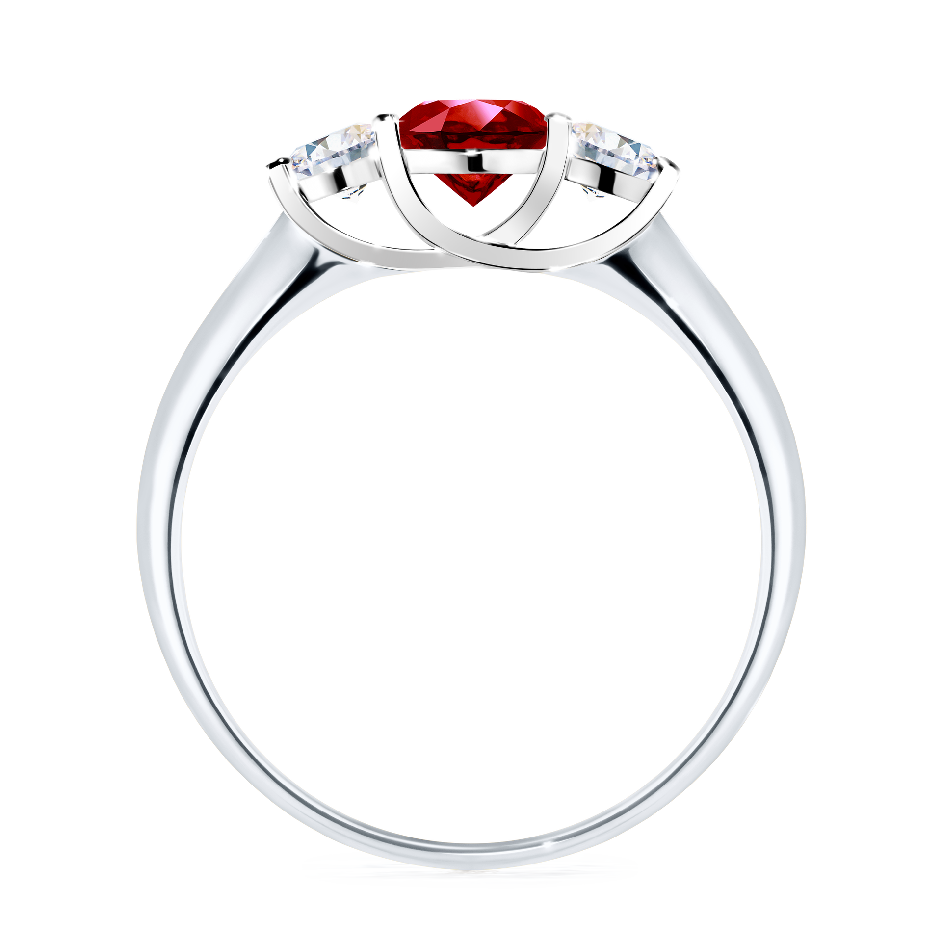 Pierścionek zaręczynowy My Honey z białego złota z rubinem 0,84CT
