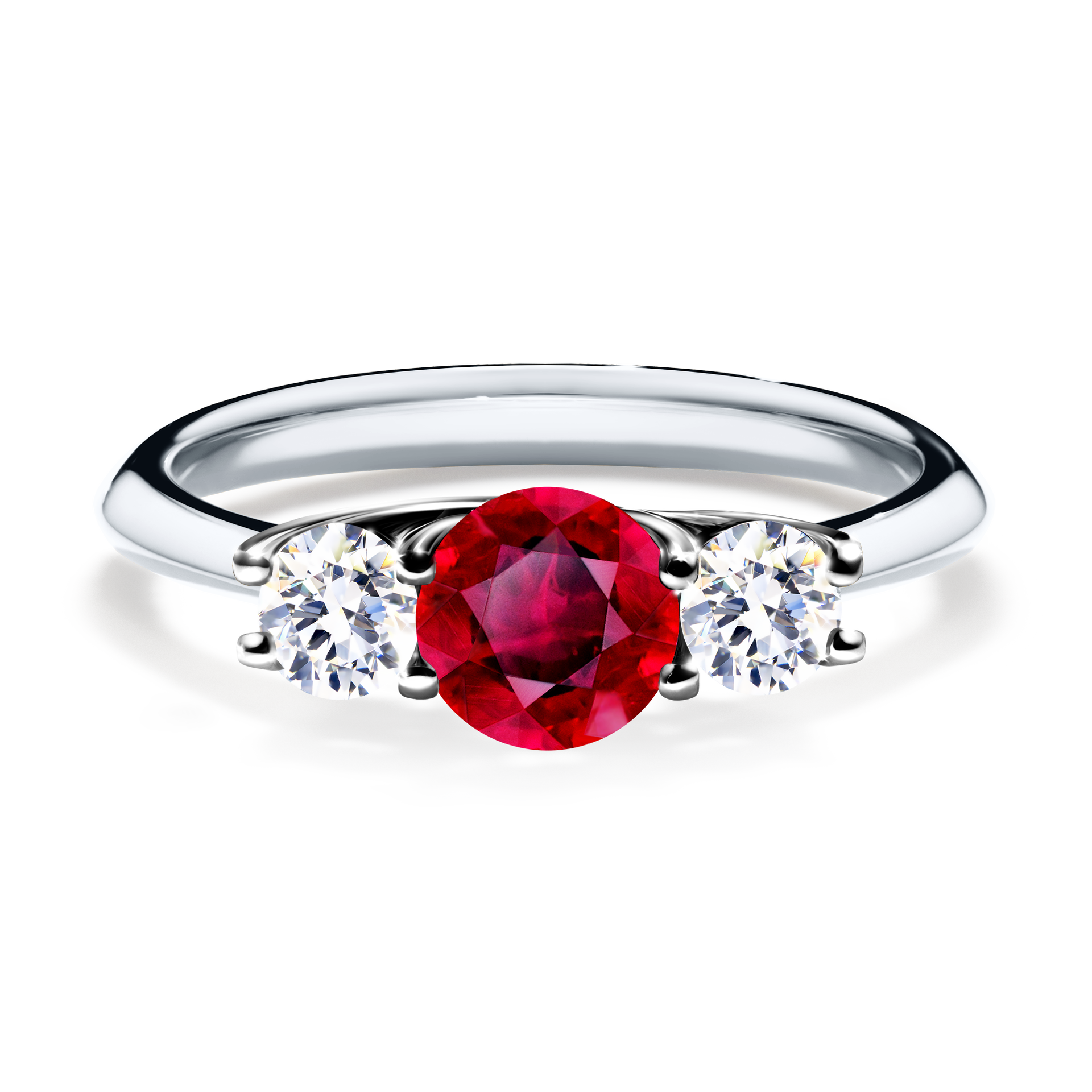 Pierścionek zaręczynowy My Honey z białego złota z rubinem 0,84CT