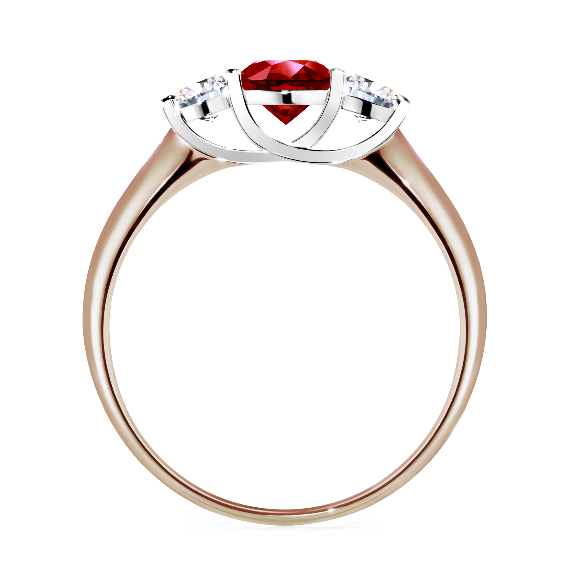 Pierścionek zaręczynowy My Honey z różowego złota z rubinem 0,84CT