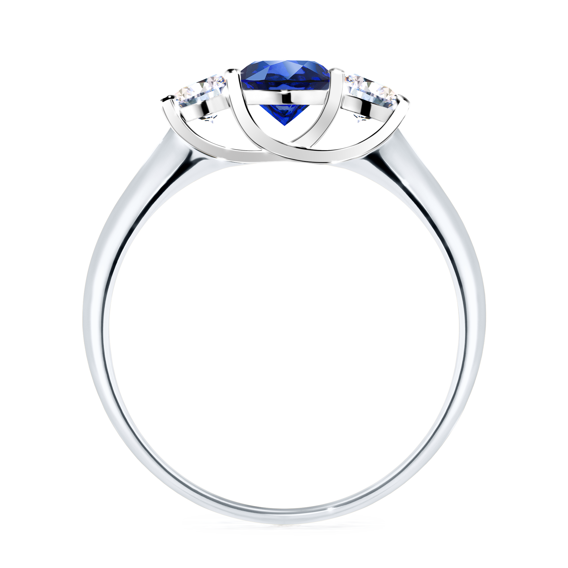 Pierścionek zaręczynowy My Honey z białego złota z szafirem niebieskim 0,84CT