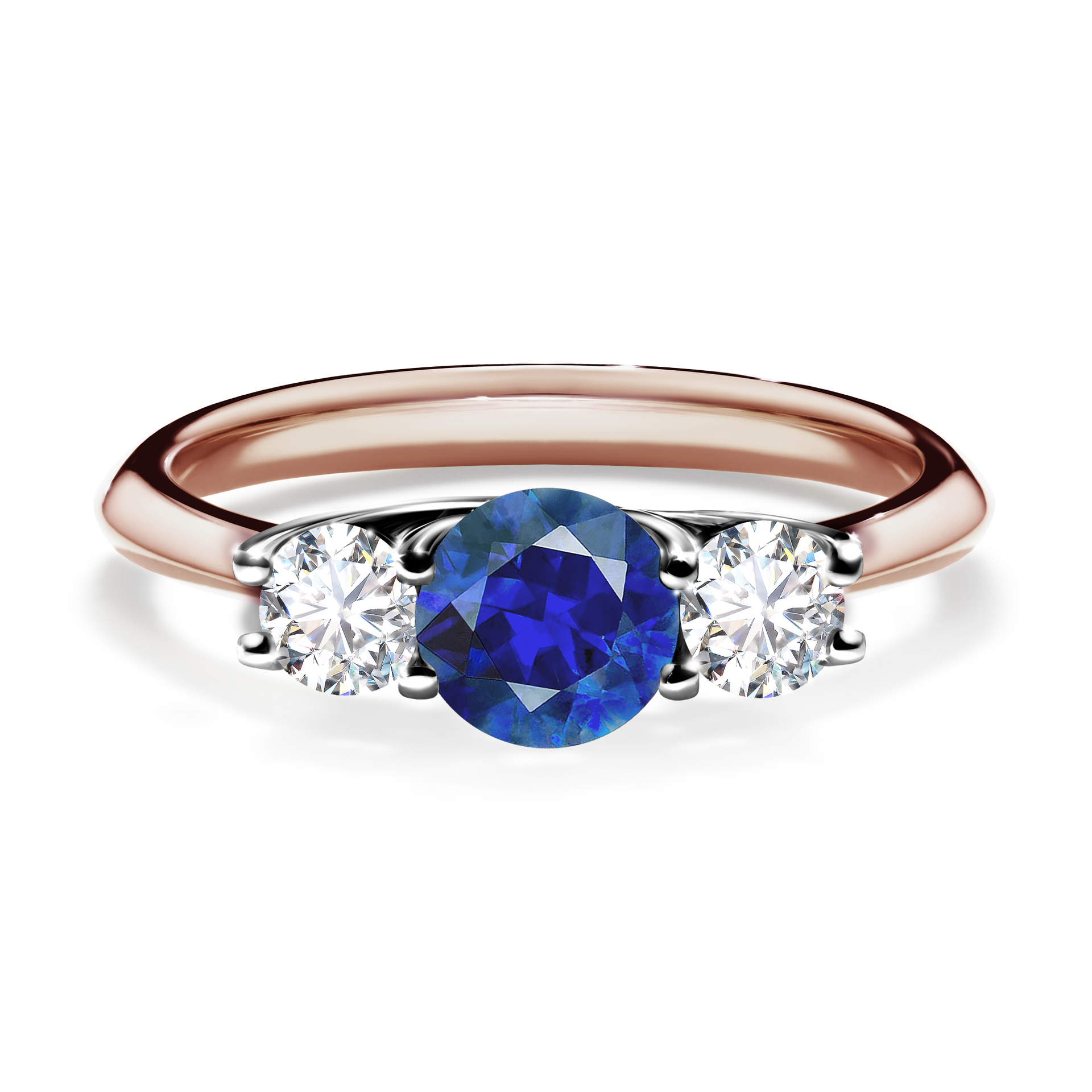 Pierścionek zaręczynowy My Honey z różowego złota z szafirem niebieskim 0,84CT