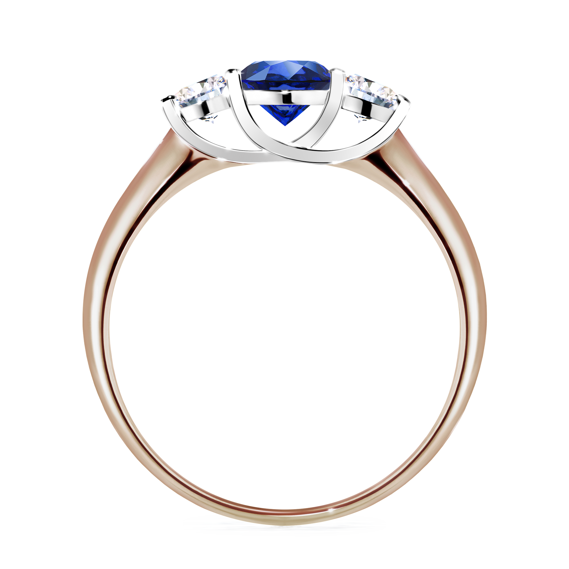 Pierścionek zaręczynowy My Honey z różowego złota z szafirem niebieskim 0,84CT