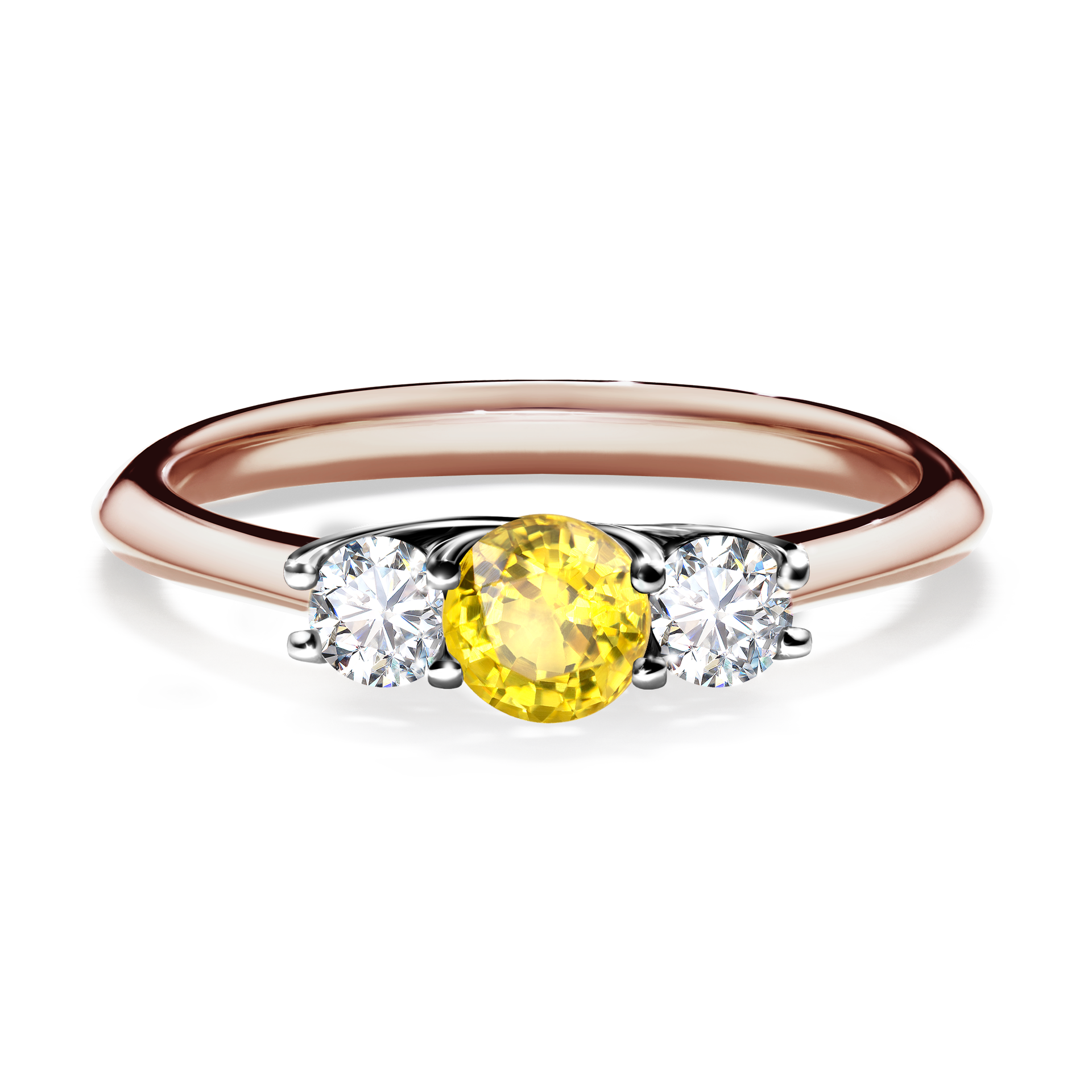 Pierścionek zaręczynowy My Honey z różowego złota z szafirem żółtym 0,45CT