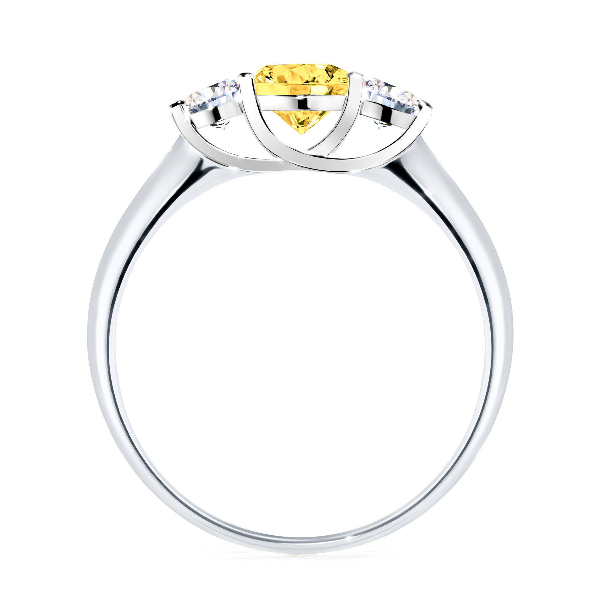 Pierścionek zaręczynowy My Honey z białego złota z szafirem żółtym 0,84CT
