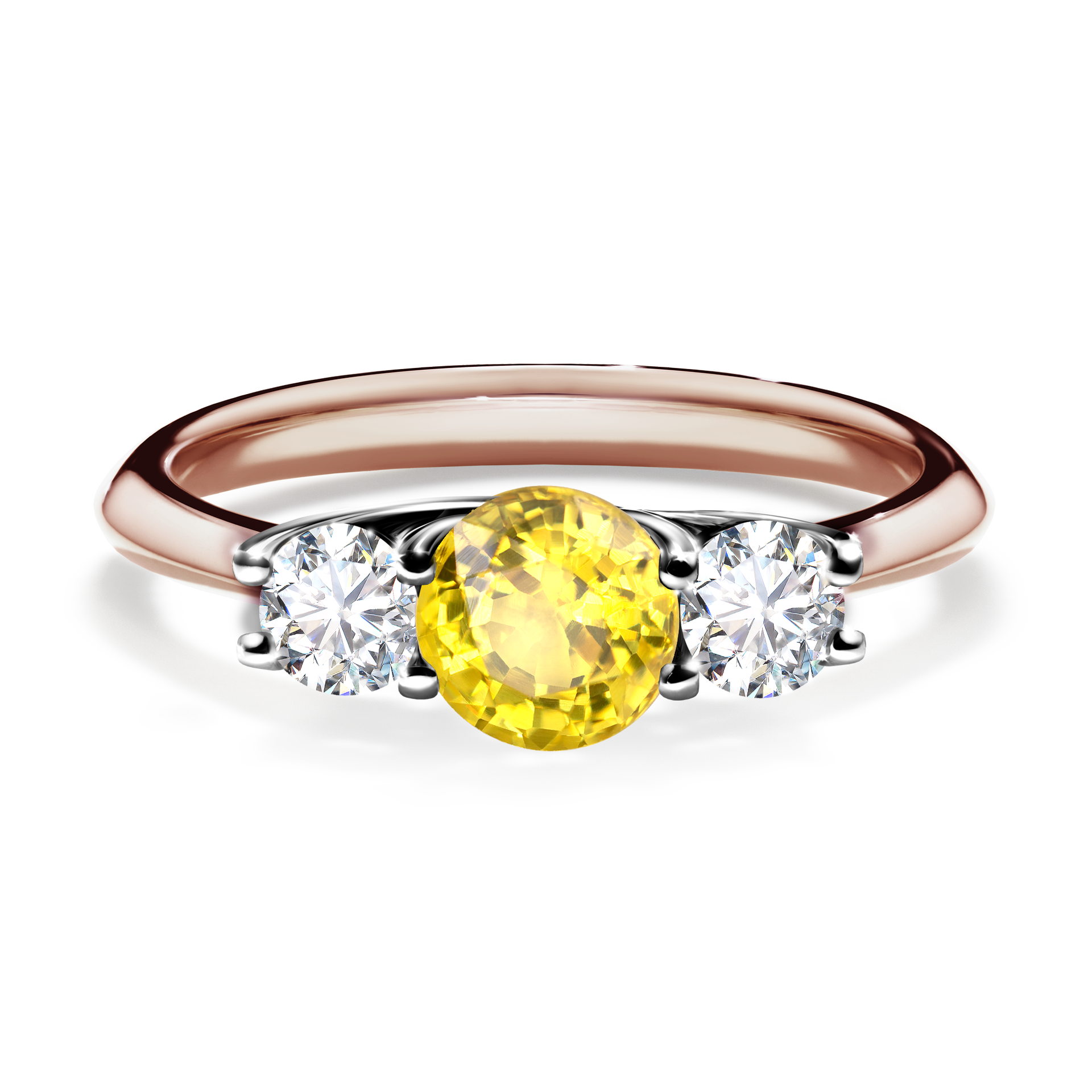 Pierścionek zaręczynowy My Honey z różowego złota z szafirem żółtym 0,84CT