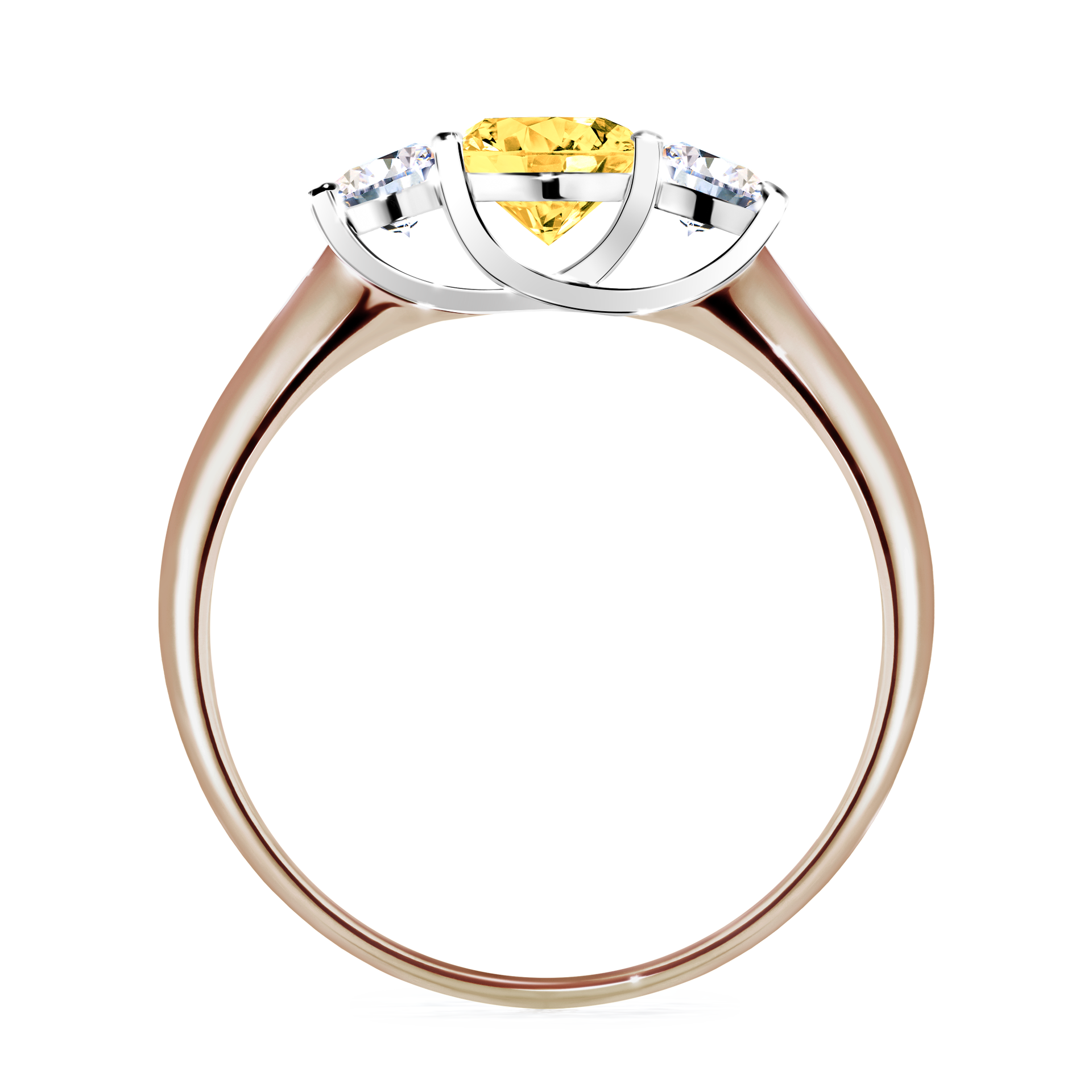 Pierścionek zaręczynowy My Honey z różowego złota z szafirem żółtym 0,84CT