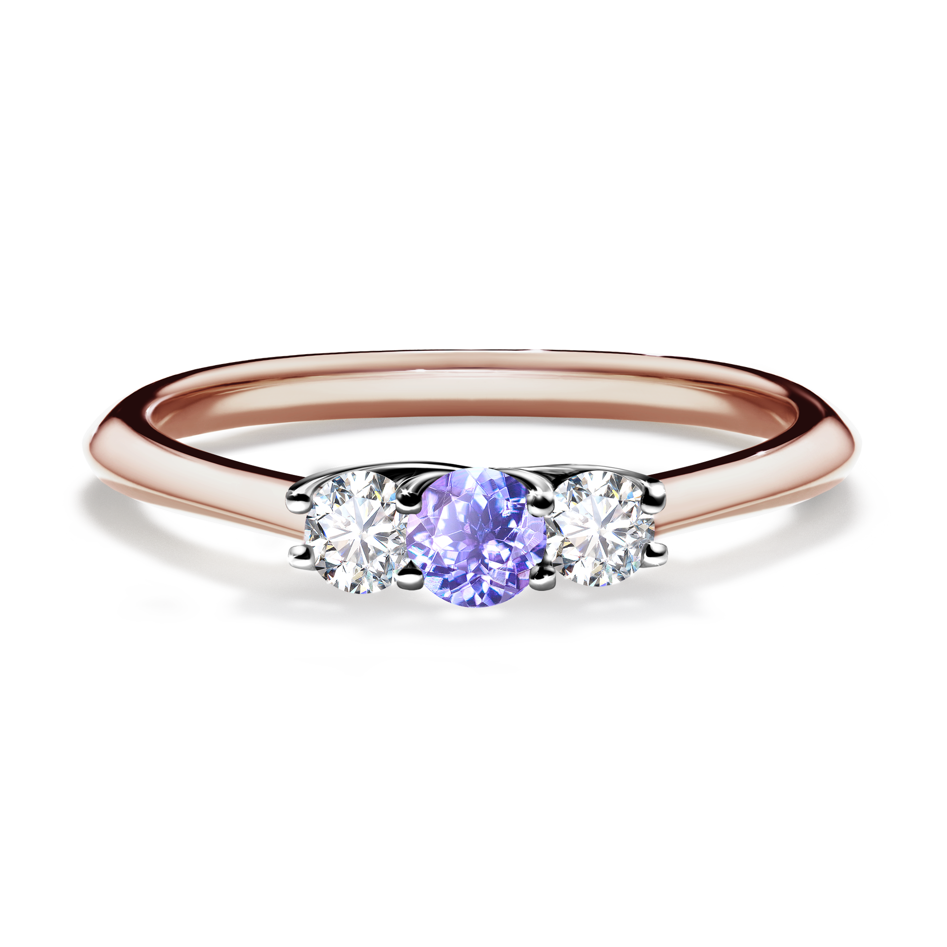 Pierścionek zaręczynowy My Honey z różowego złota z tanzanitem 0,16CT