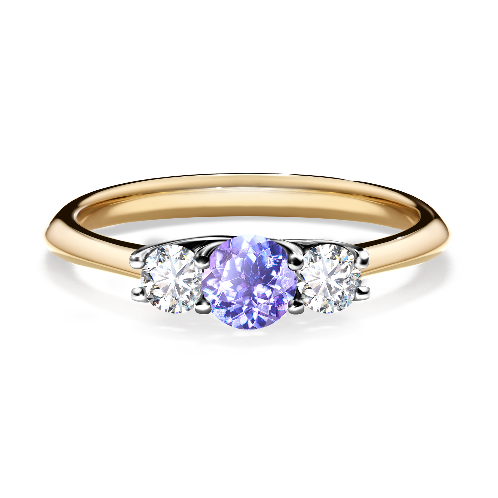 Pierścionek zaręczynowy My Honey z żółtego złota z tanzanitem 0,45CT