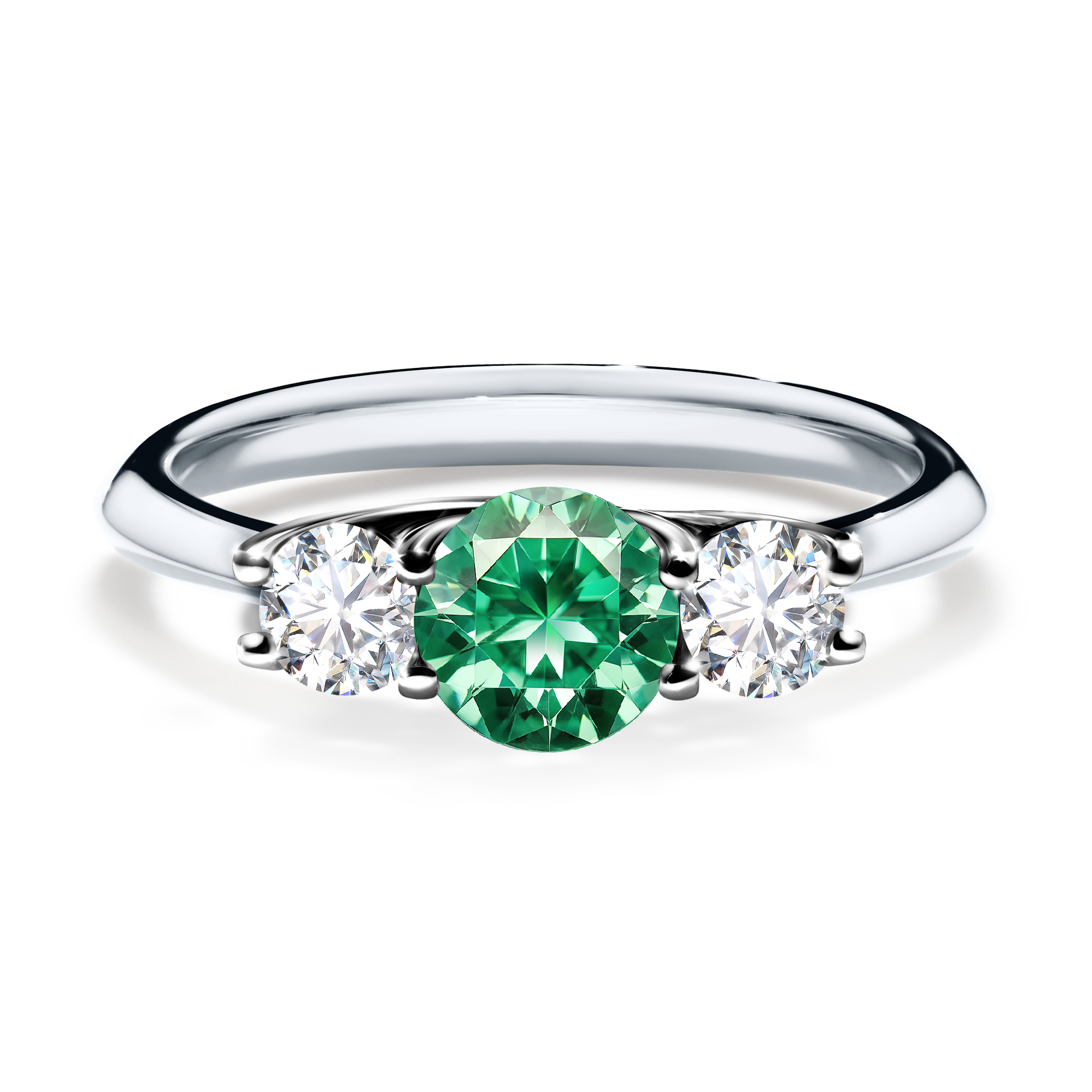Pierścionek zaręczynowy My Honey z białego złota ze szmaragdem 0,84CT