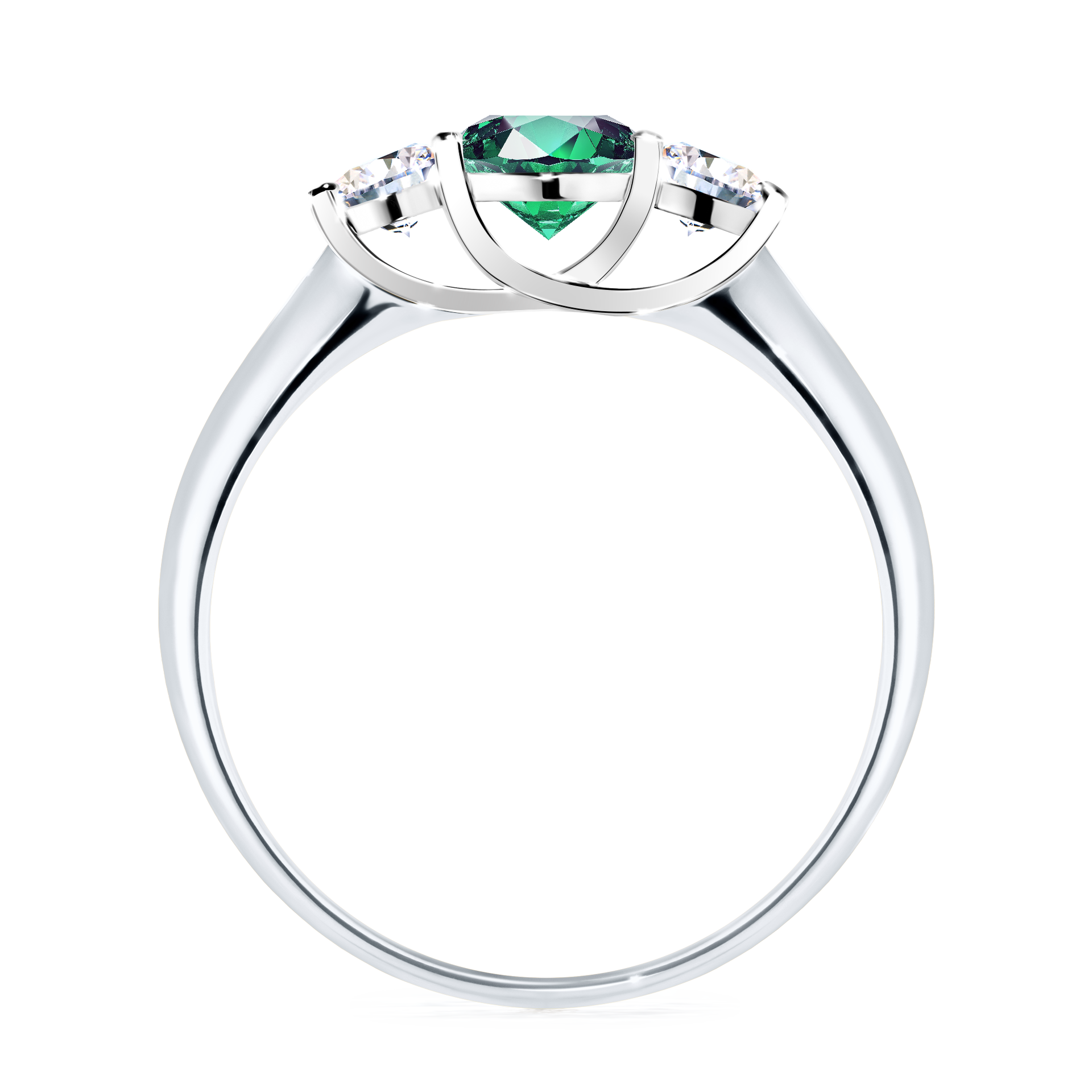 Pierścionek zaręczynowy My Honey z białego złota ze szmaragdem 0,84CT