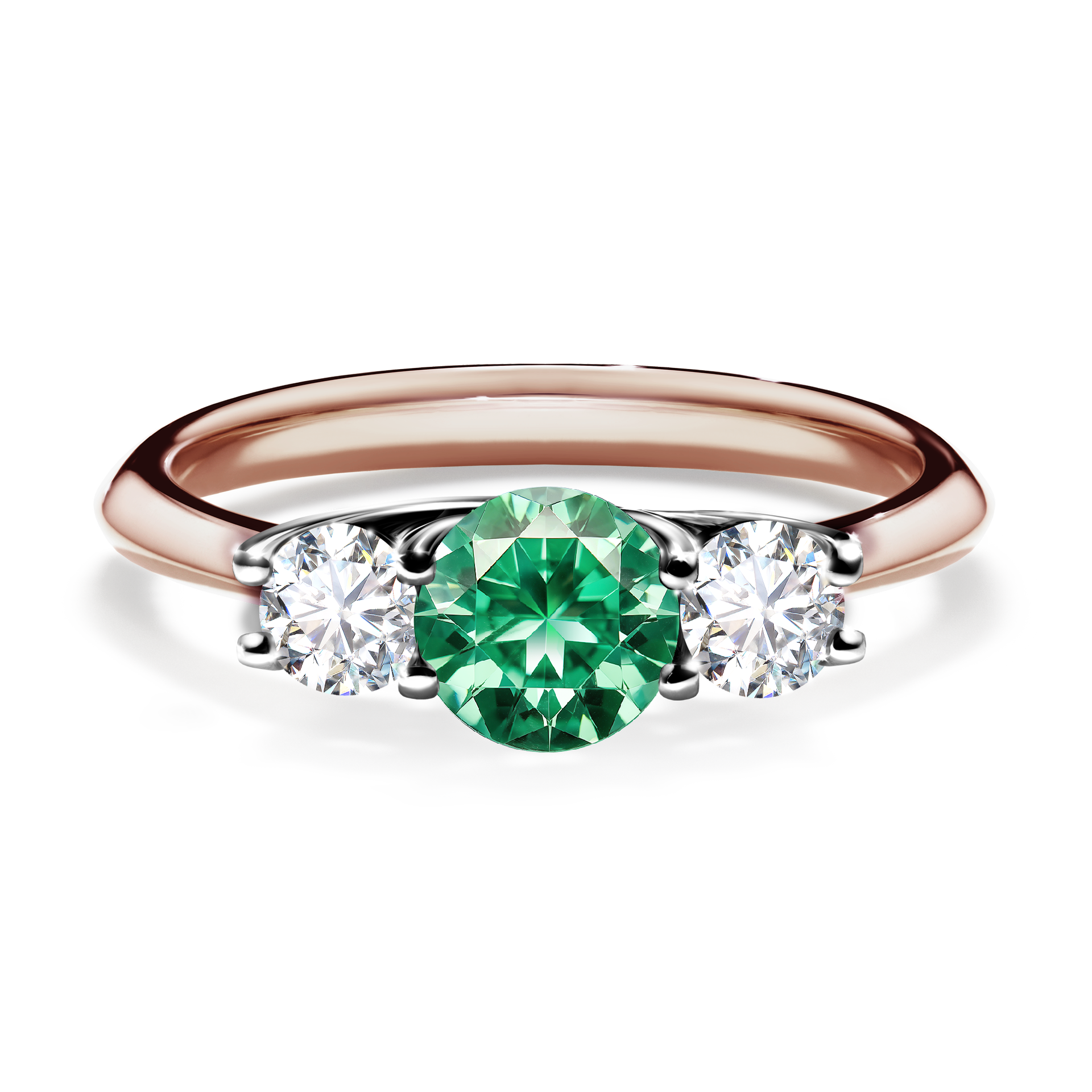 Pierścionek zaręczynowy My Honey z różowego złota ze szmaragdem 0,84CT