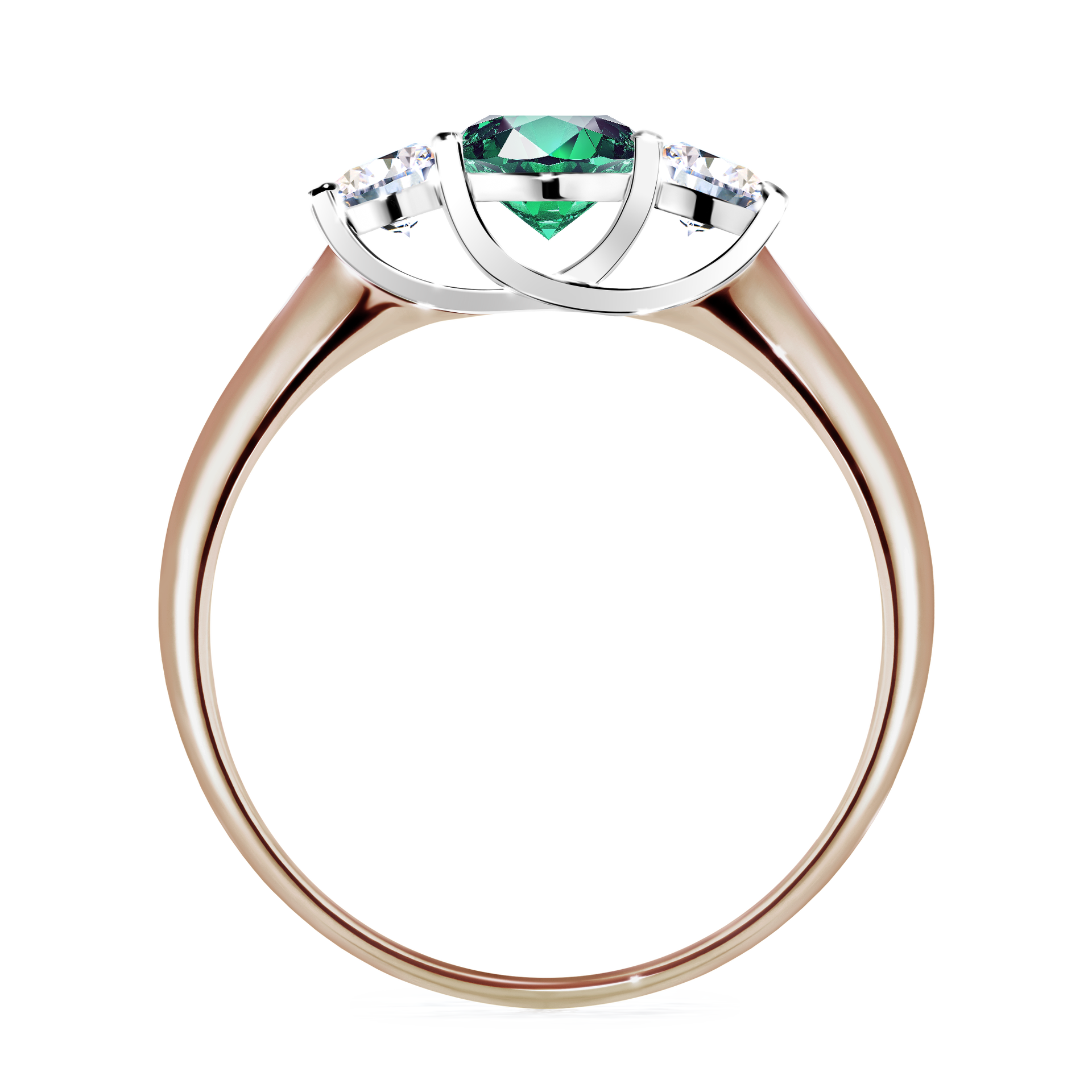 Pierścionek zaręczynowy My Honey z różowego złota ze szmaragdem 0,84CT