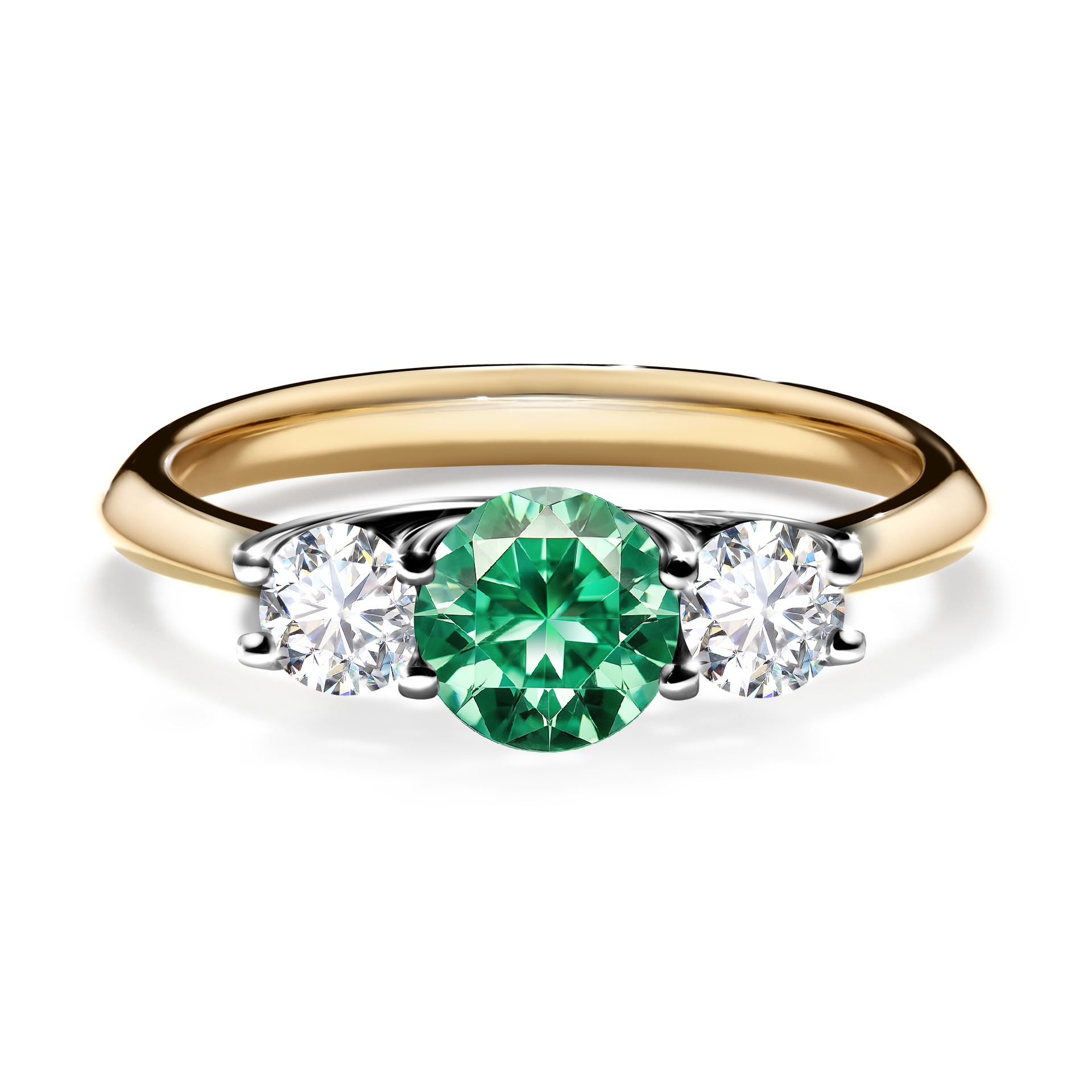 Pierścionek zaręczynowy My Honey z żółtego złota ze szmaragdem 0,84CT