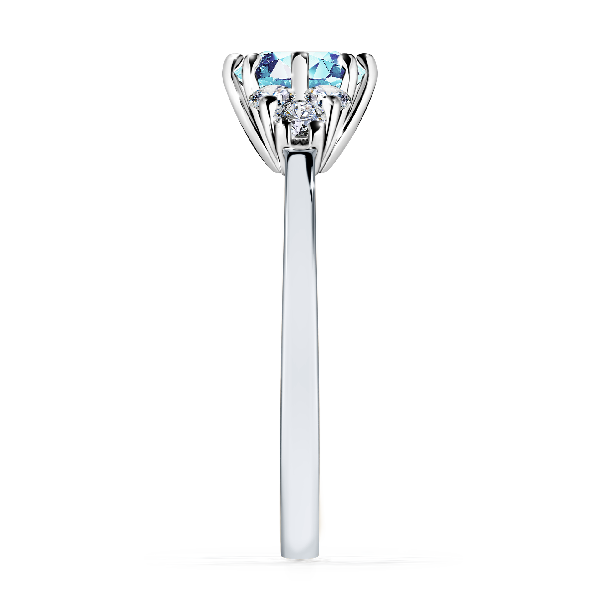 Pierścionek zaręczynowy My Lilly z białego złota z akwamarynem 0,98CT