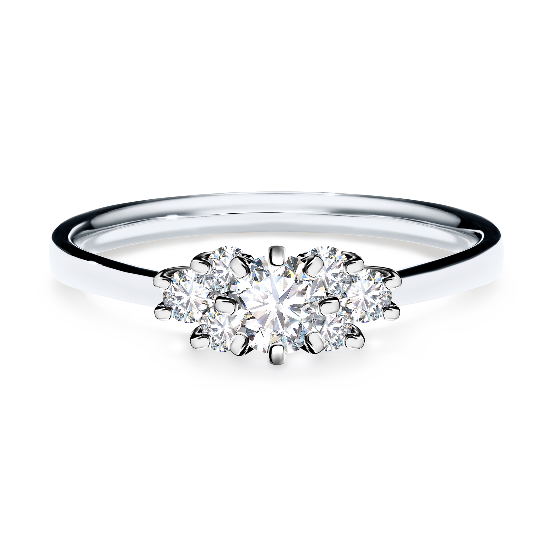 Pierścionek zaręczynowy My Lilly z białego złota z diamentem naturalnym 0,43CT