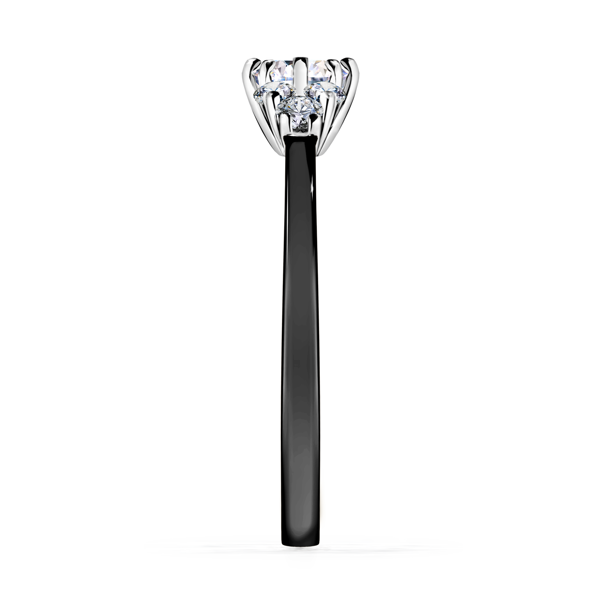 Pierścionek zaręczynowy My Lilly z czarnego złota z diamentem naturalnym 0,43CT