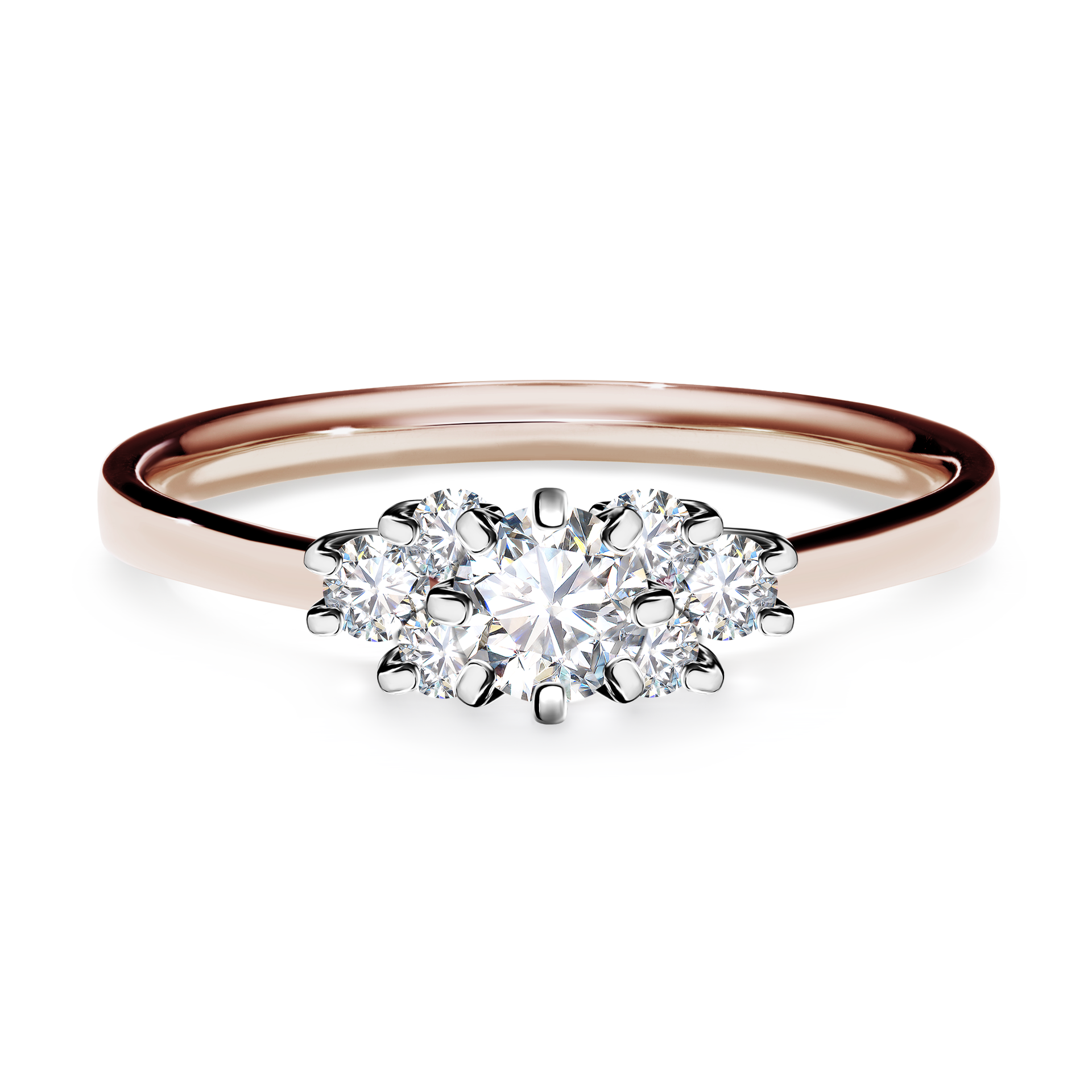 Pierścionek zaręczynowy My Lilly z różowego złota z diamentem naturalnym 0,43CT